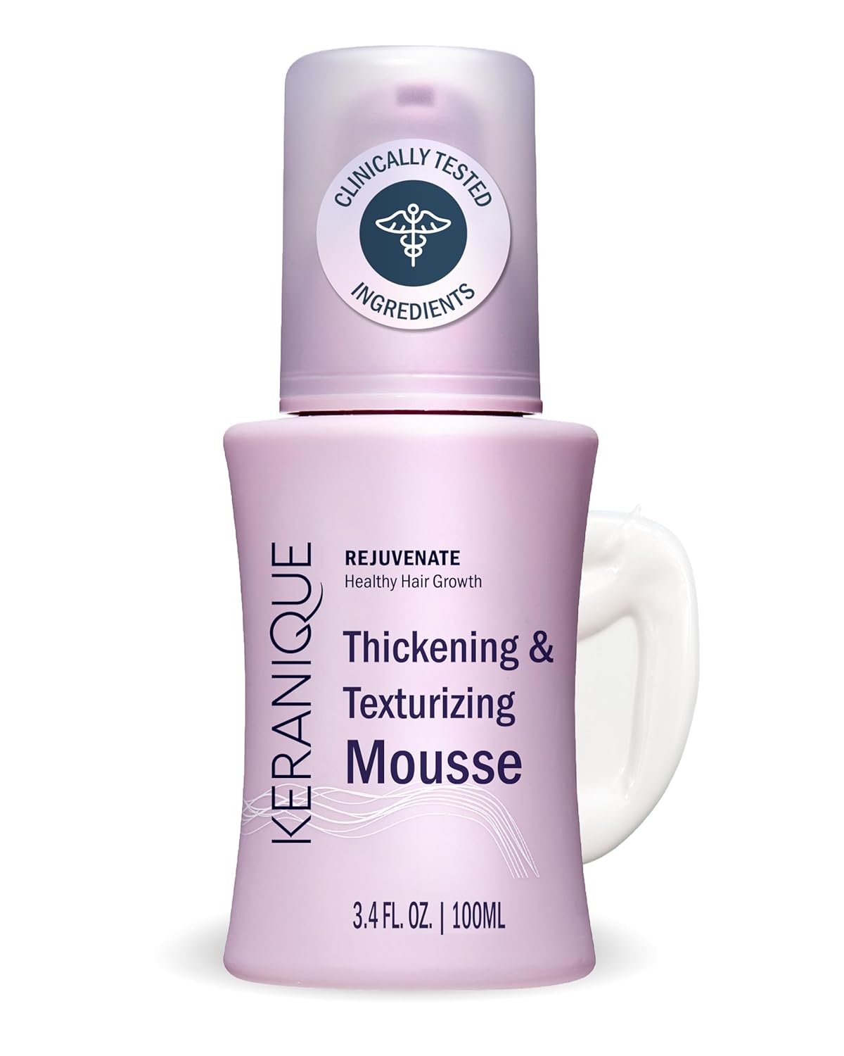 Detalle de Keranique Volumizing Hair Mousse for Women – Thickening & Anti-Frizz Foam (3.4 Fl Oz)