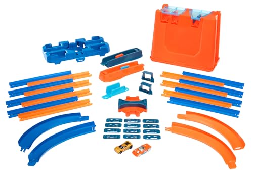 Detalle 2 de Hot Wheels Track Builder Deluxe Stunt Box: kit acrobazie con due auto 1:64