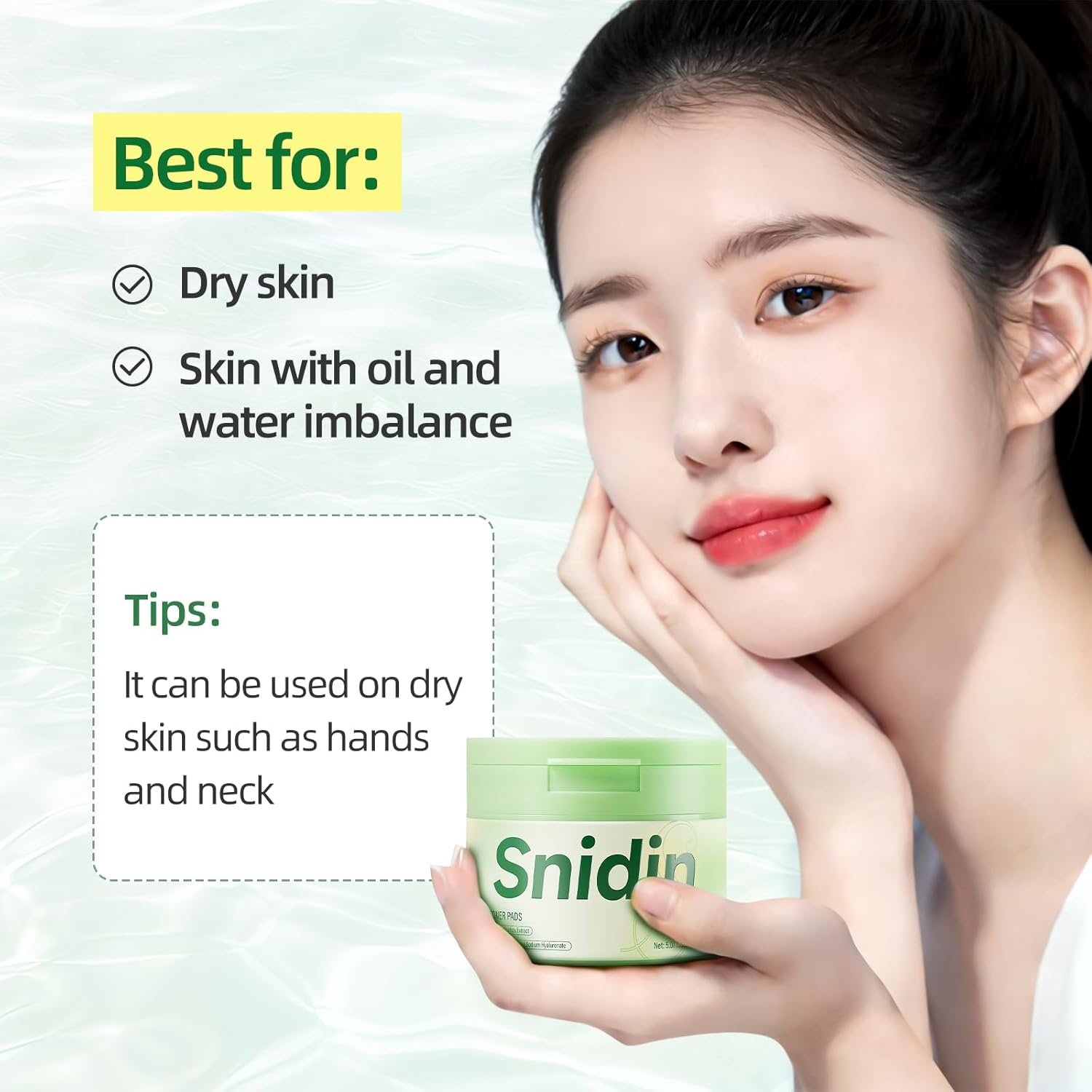 Detalle de Snidin Toner Pads with Centella Asiatica Extract and Collagen
