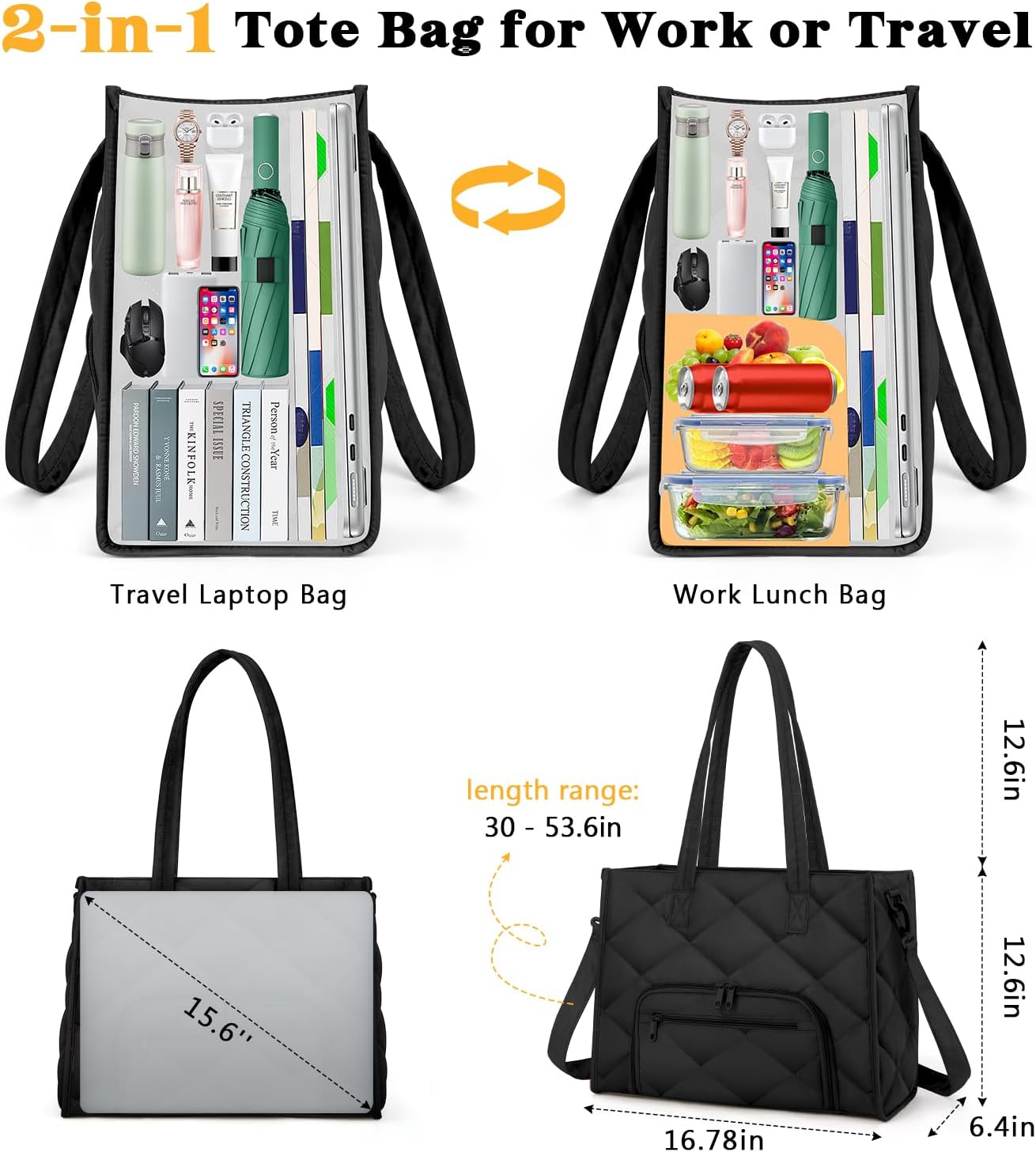 Detalle de ZOMFELT Lunch Tote Bag 15.6 Inch Puffer Laptop Lunch Bag for Women