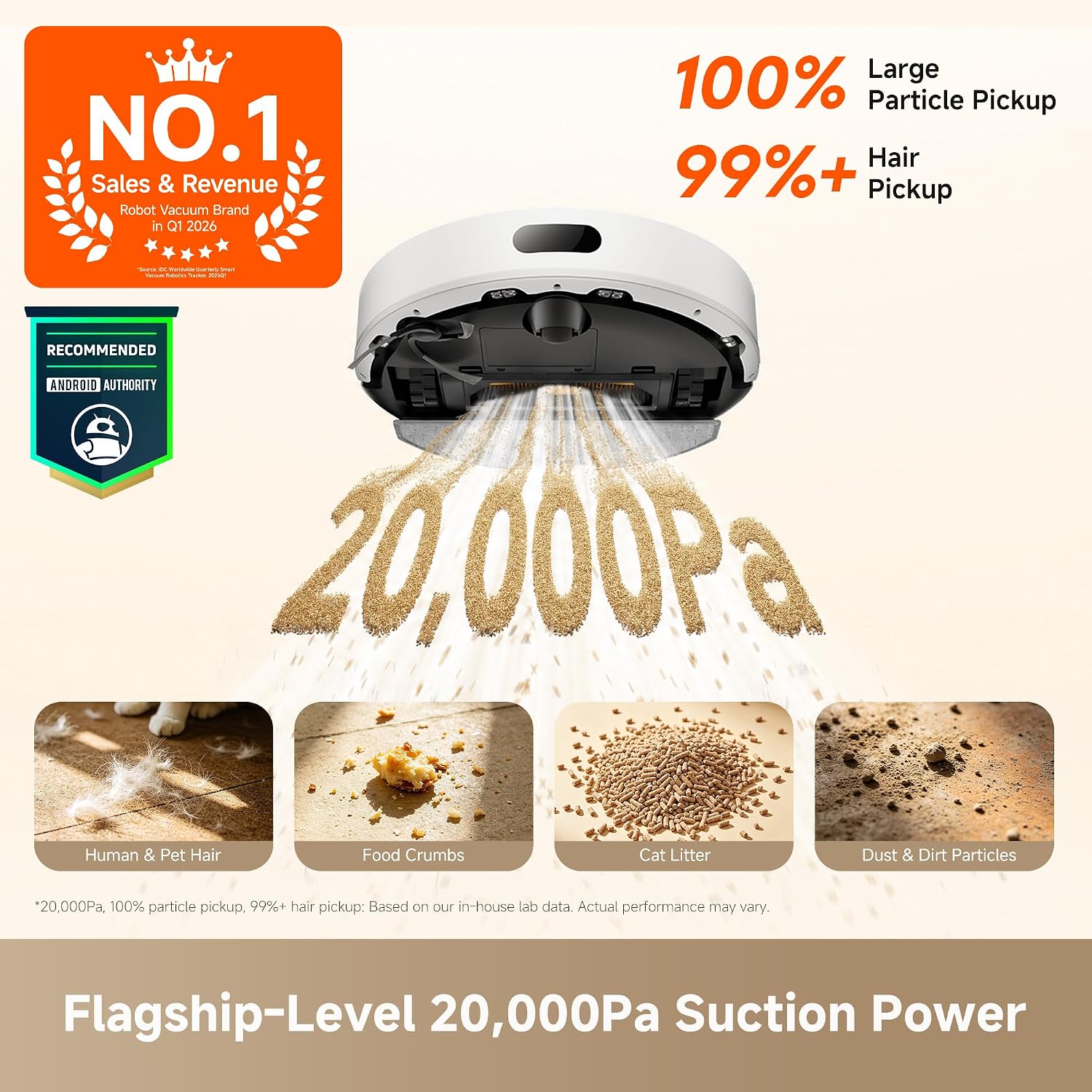 Detalle 2 de DREAME D20 Air Plus Robot Vac and Mop Combo: Deep Cleaning Comes Easy