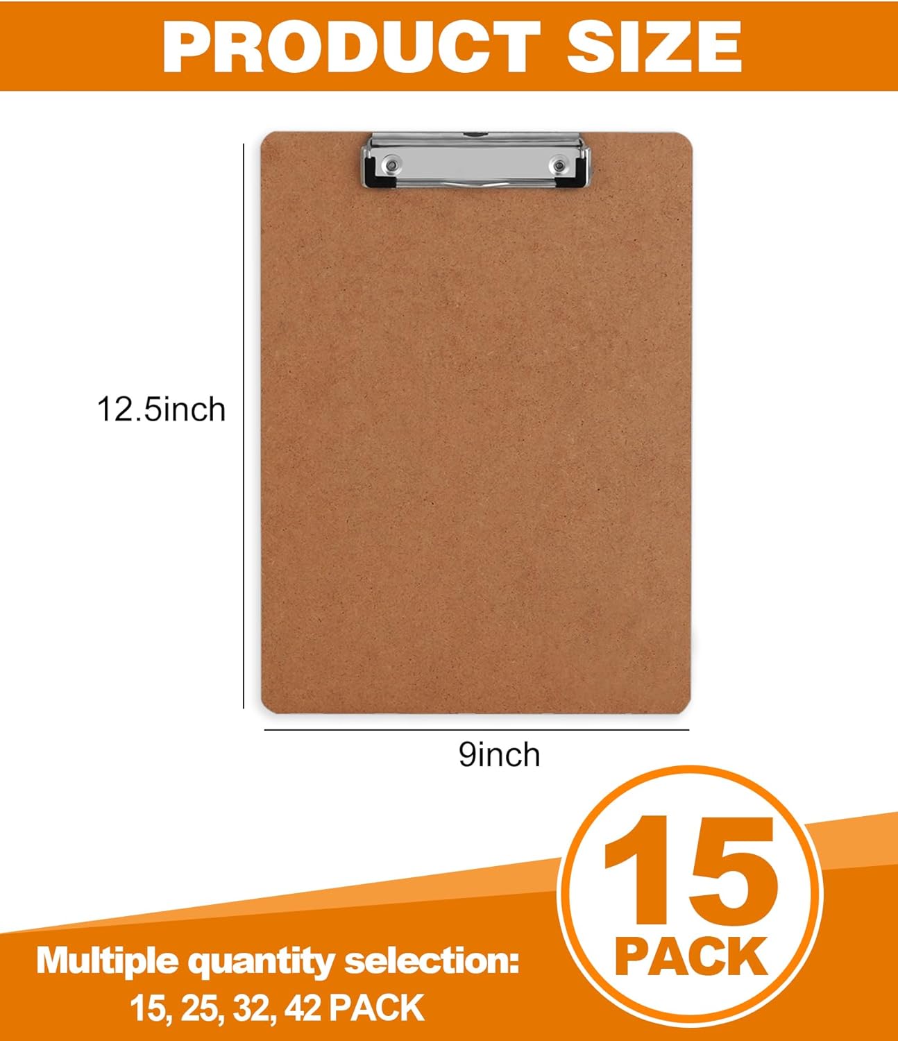 Thumbnail 1 de HERKKA CLB-15 15-Pack Hardboard Clipboards, 12.5 x 9 Inch