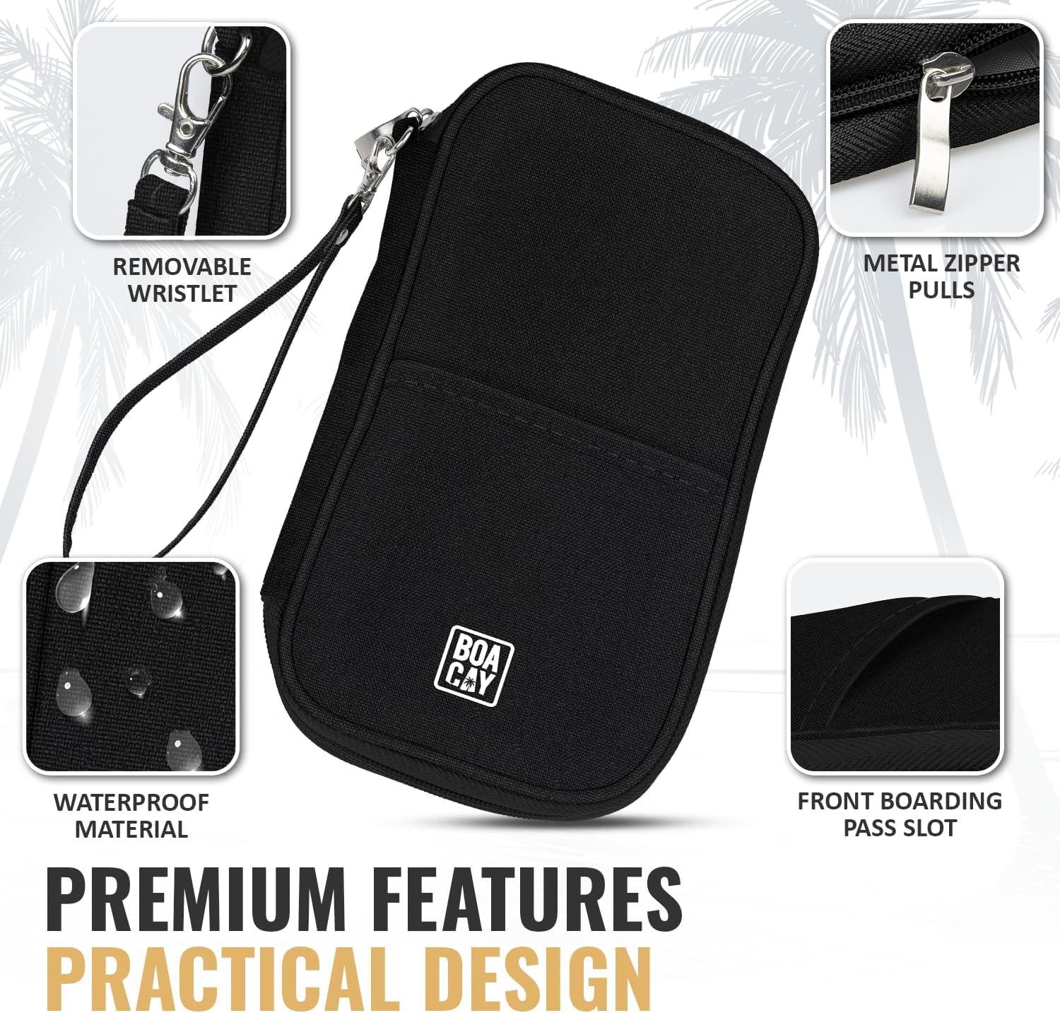 Detalle 2 de BOACAY Family Passport Holder RFID travel wallet 🧾