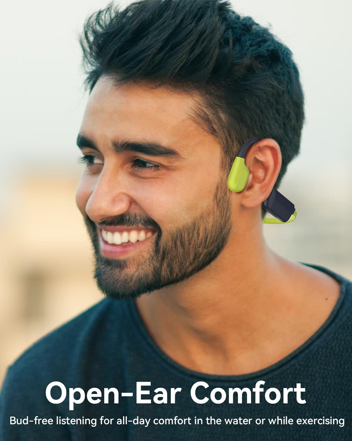 Detalle 2 de MONODEAL Kopfhörer Schwimmen IP68 – Knochenschall, Open-Ear, 8 GB MP3-Speicher, Bluetooth 5.4