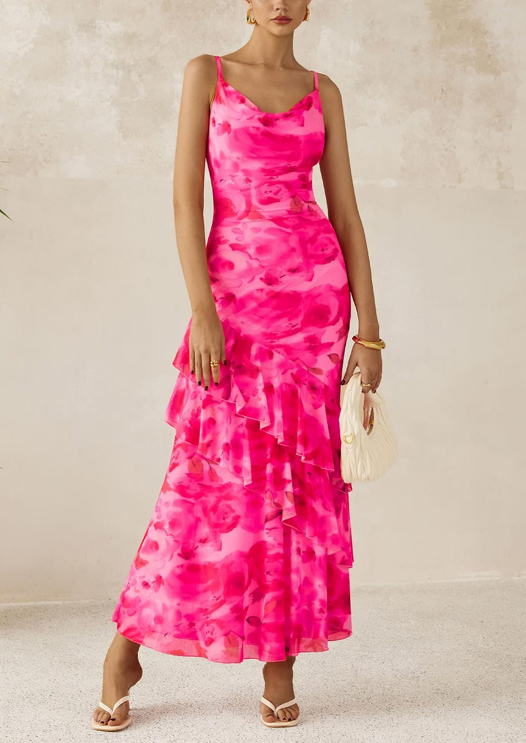 Thumbnail 3 de PRETTYGARDEN Maxi Dresses for Women 2026 Summer Tiered Floral Beach Sundress
