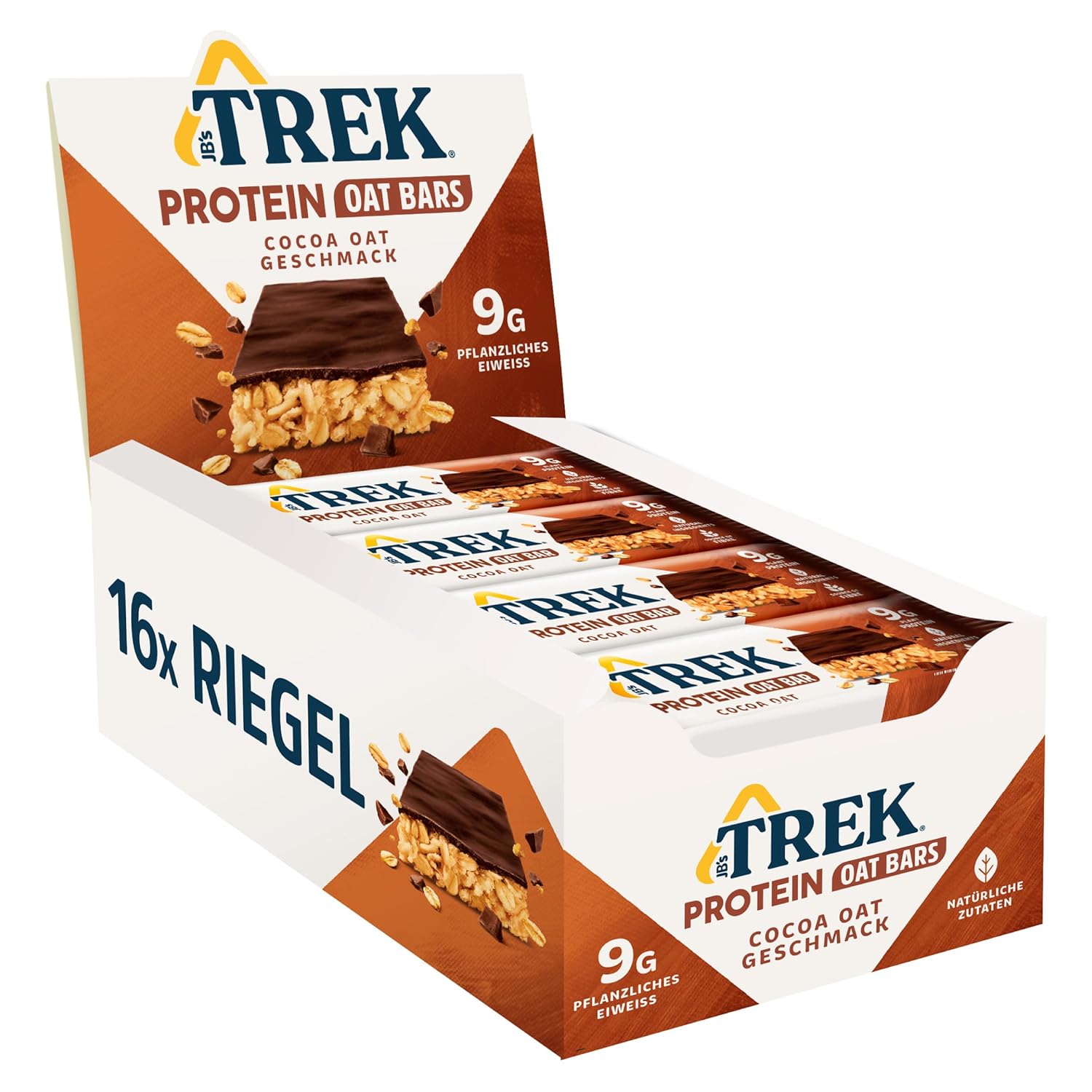 Detalle de JB's TREK Protein Haferriegel Cocoa Oat – 16x50 g (800 g)