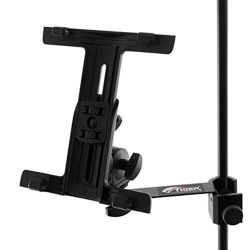 Detalle de Tiger IMCA-BK: Supporto per Tablet iPad per asta microfonica regolabile, colore nero