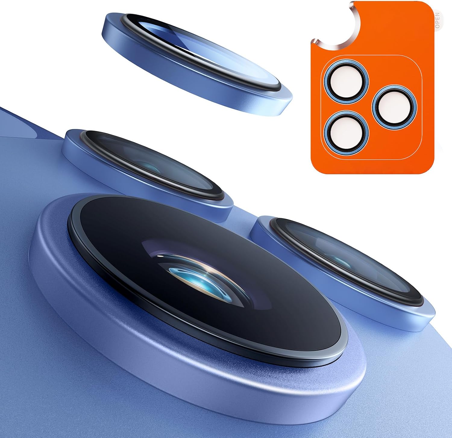 Detalle de TORRAS TOP 9H+ Camera Lens Protector for iPhone 18 Pro Max/18 Pro, Glacier