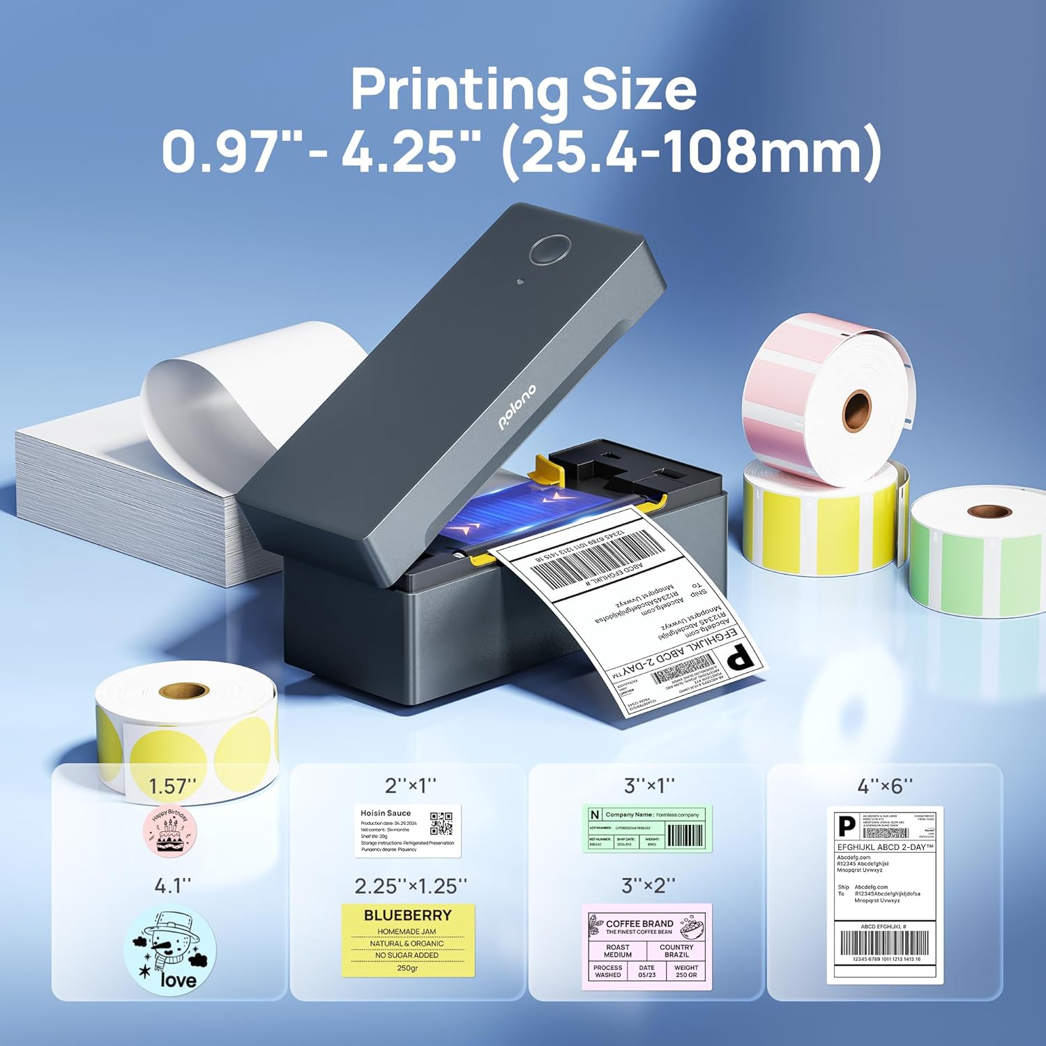 Thumbnail 1 de POLONO PL80E 4x6 Bluetooth label printer 📦