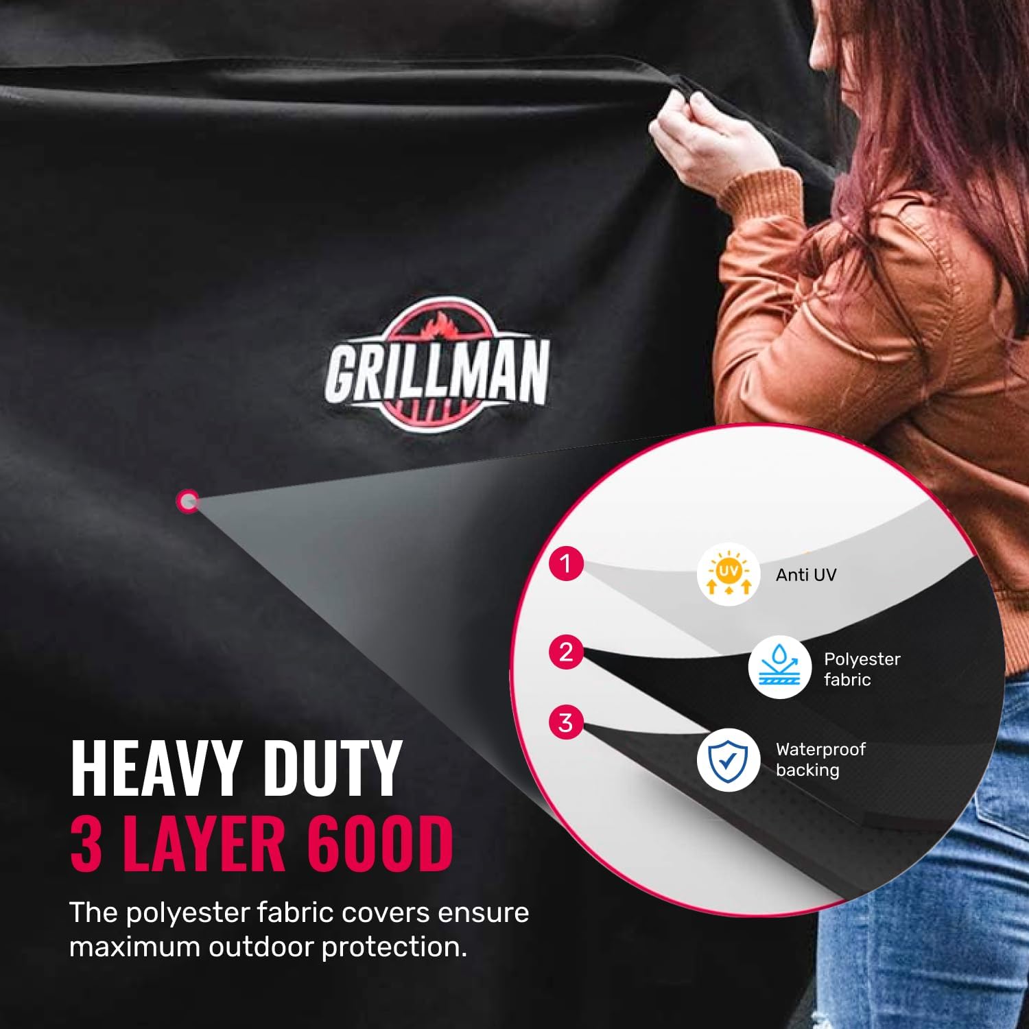 Thumbnail 3 de Grillman Heavy Duty BBQ Cover – 147 x 61 x 122 cm