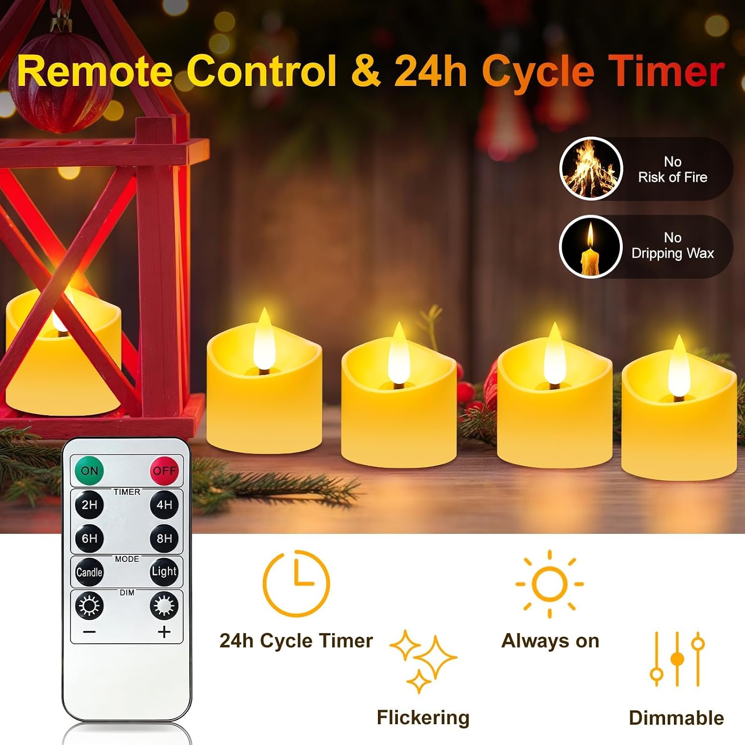 Detalle 2 de YiaMia Rechargeable Tea Lights 12-Pack