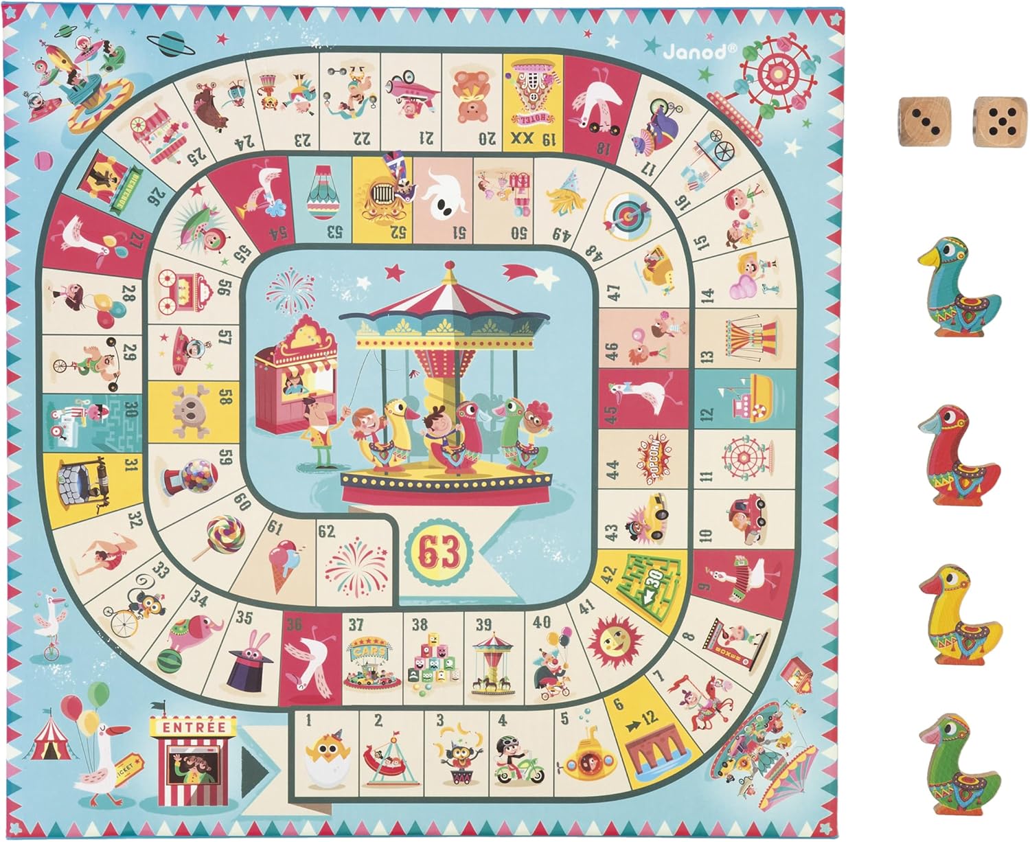 Detalle de Janod Carrousel multi-jeux de société 5 ans