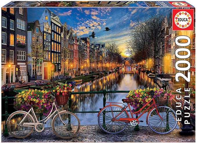 Detalle de Educa Puzzle 2000 piezas Ámsterdam + Pegamento Fix Puzzle 🧩