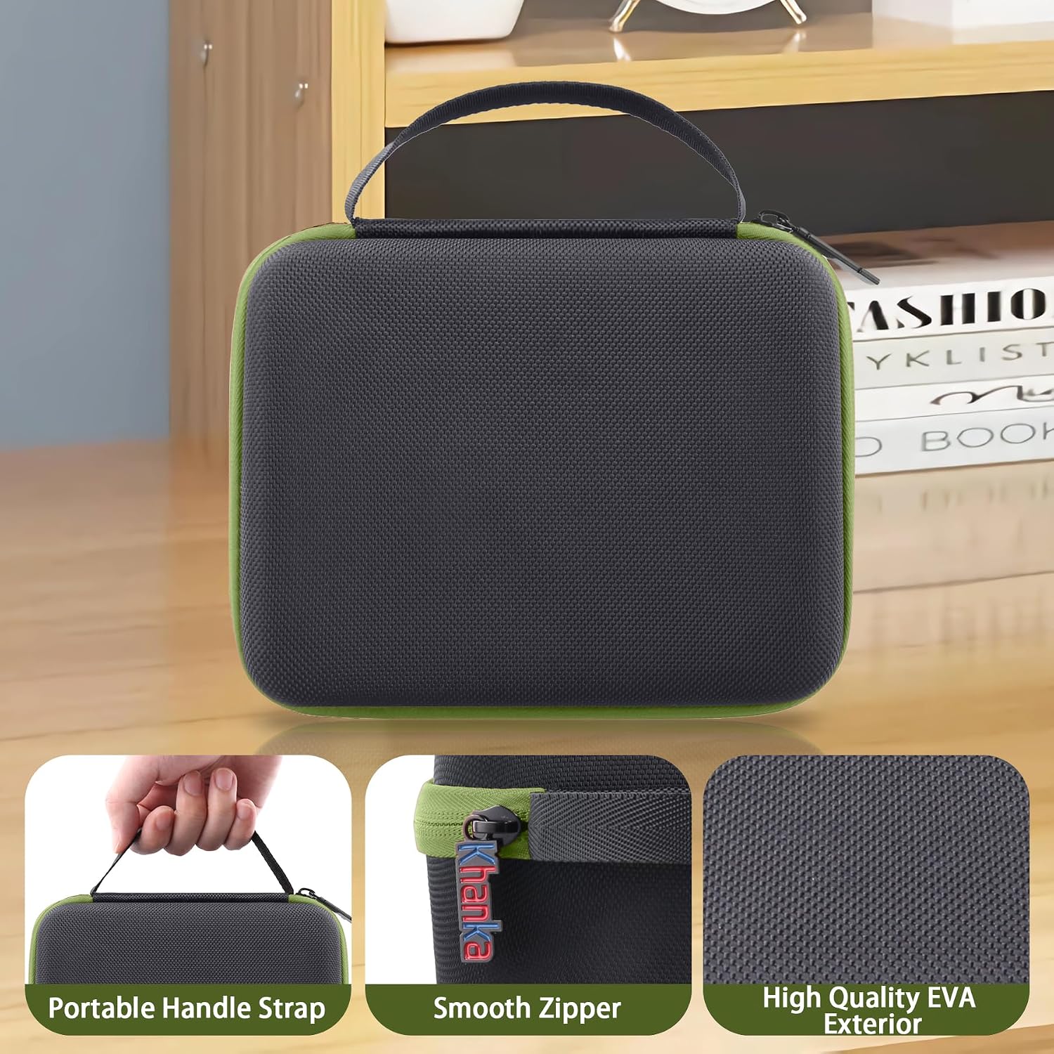Thumbnail 3 de Khanka Protective Hard Case for Polaroid Now Series and OneStep Cameras (Green Zipper)