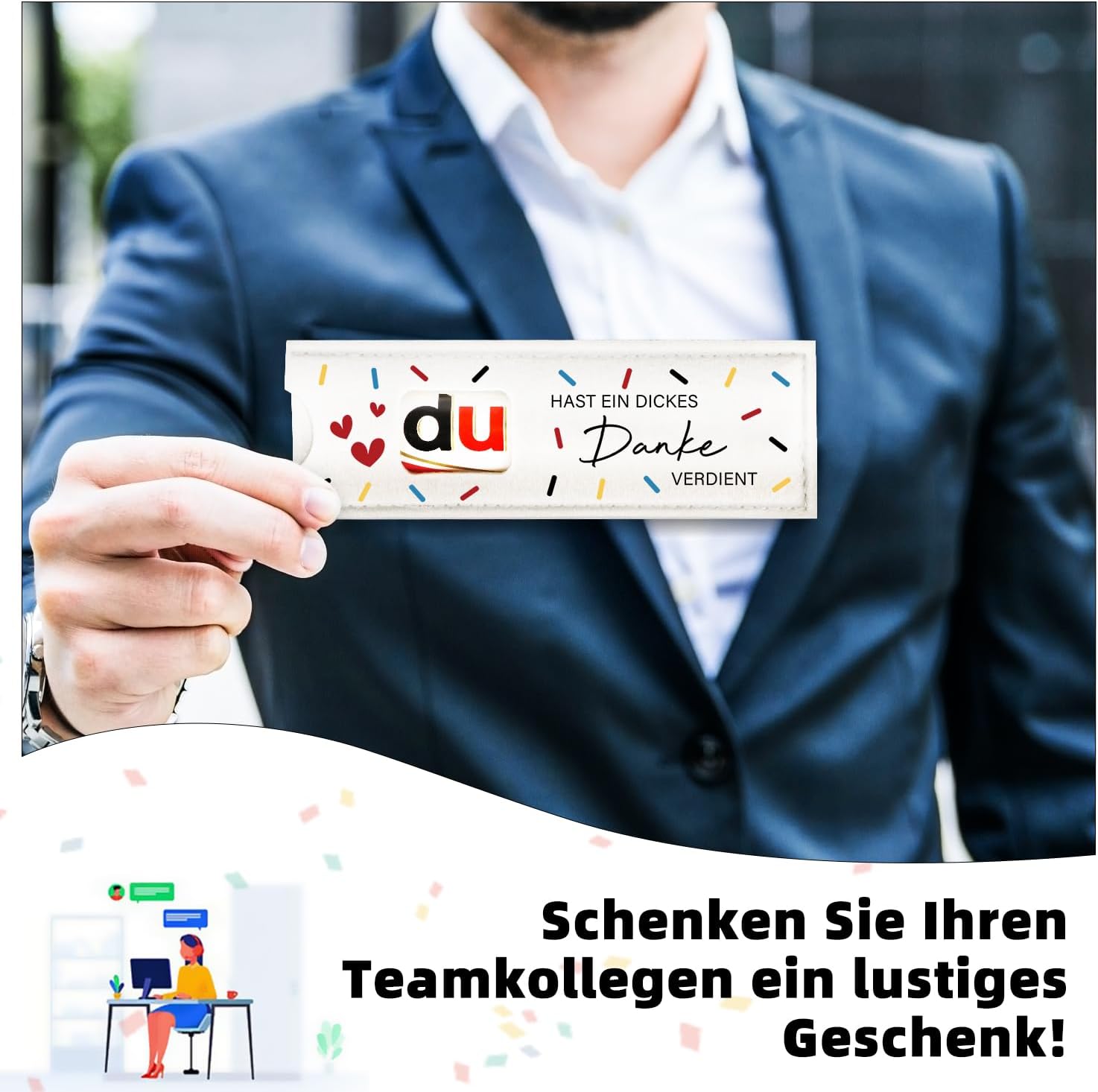 Thumbnail 4 de Giftota 12er Dankeschön-Geschenke: Filz-Schokoladenbeutel ohne Schokolade für Kollegen & Team
