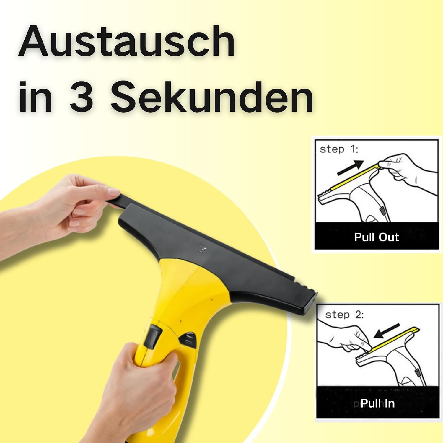 Detalle 2 de OstayOne Replacement Parts for Kärcher Window Vacuums, Microfibre Pads and Rubber Blades