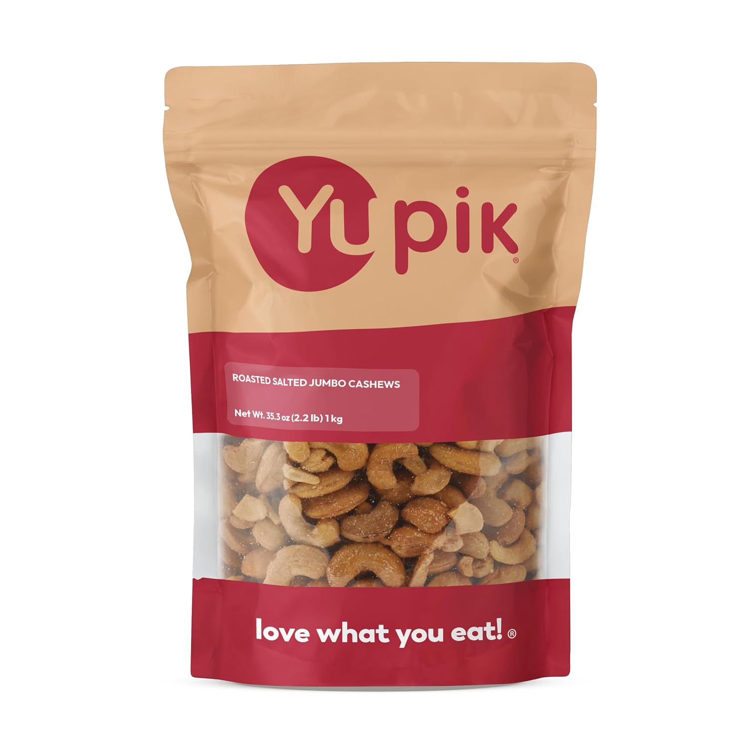 Detalle de Yupik Jumbo Roasted Salted Cashews, 2.2 lb, Lightly Salted