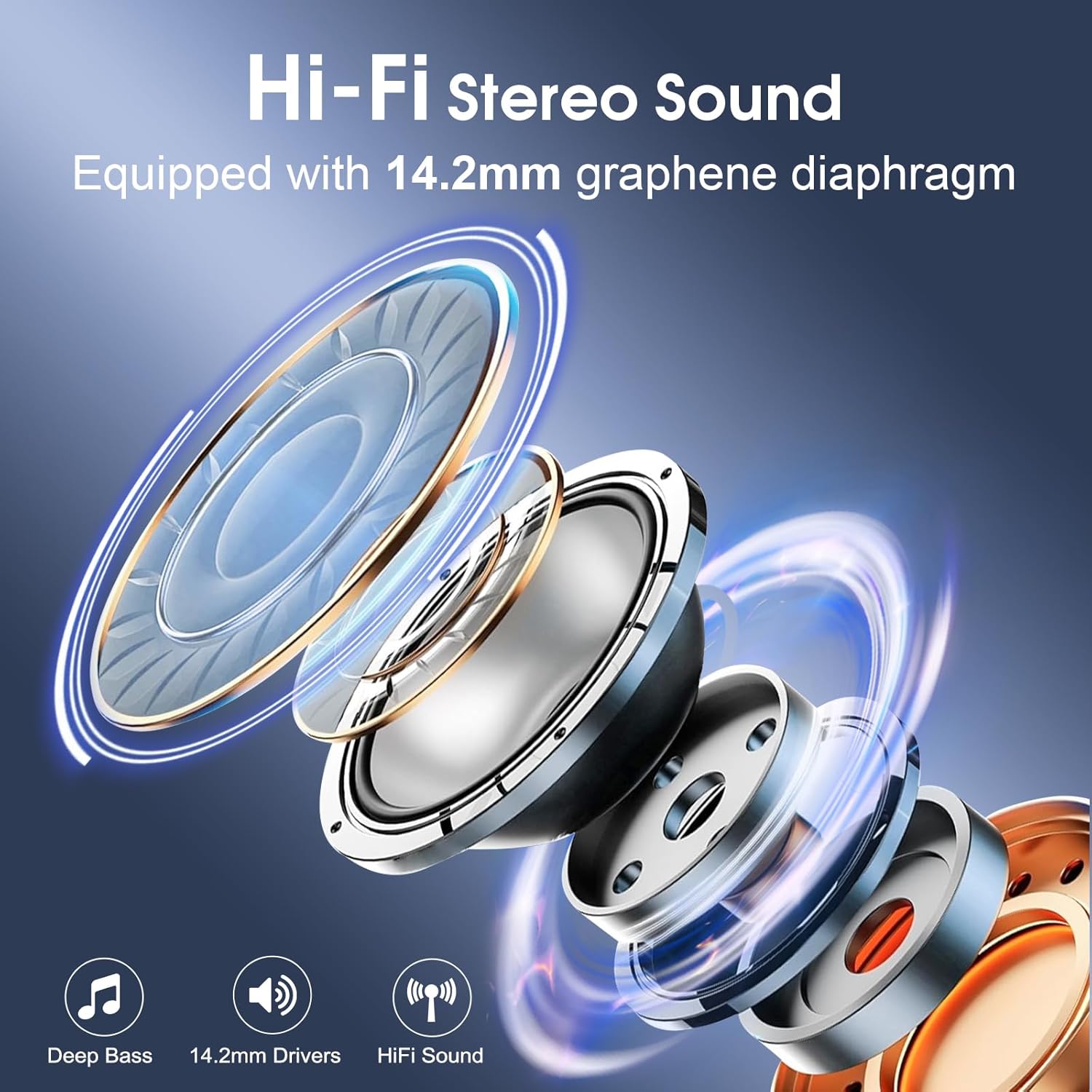 Detalle 1 de Wireless Earbuds 75 hrs Bluetooth 5.4