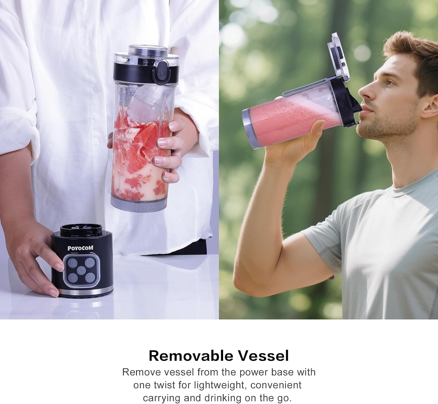 Detalle de POYOCOM Mini-Standmixer 700 W für Smoothies