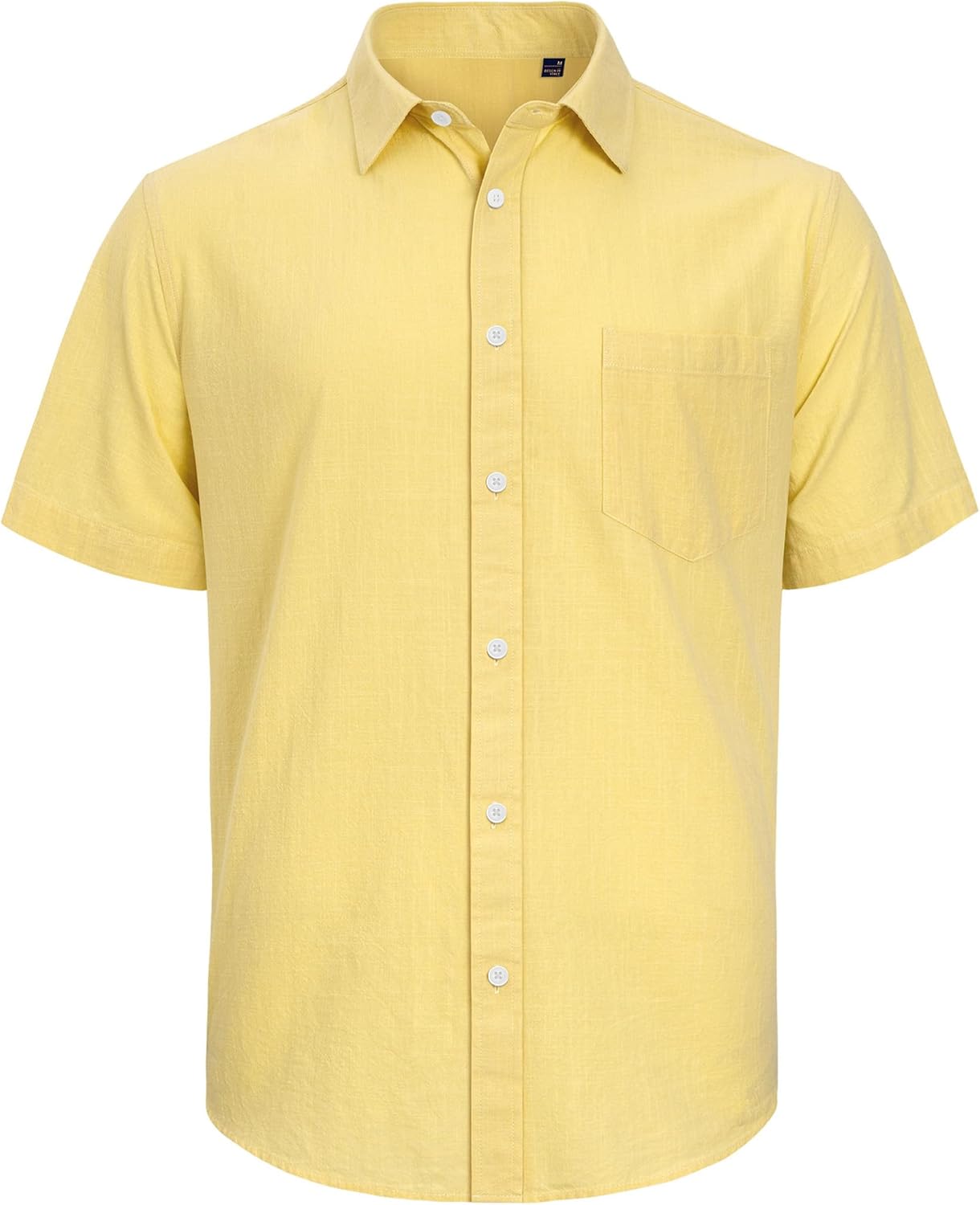 Thumbnail 2 de J.VER Men's Linen Short Sleeve Shirt with Chest Pocket – Lightweight Cotton Casual Button-Down
