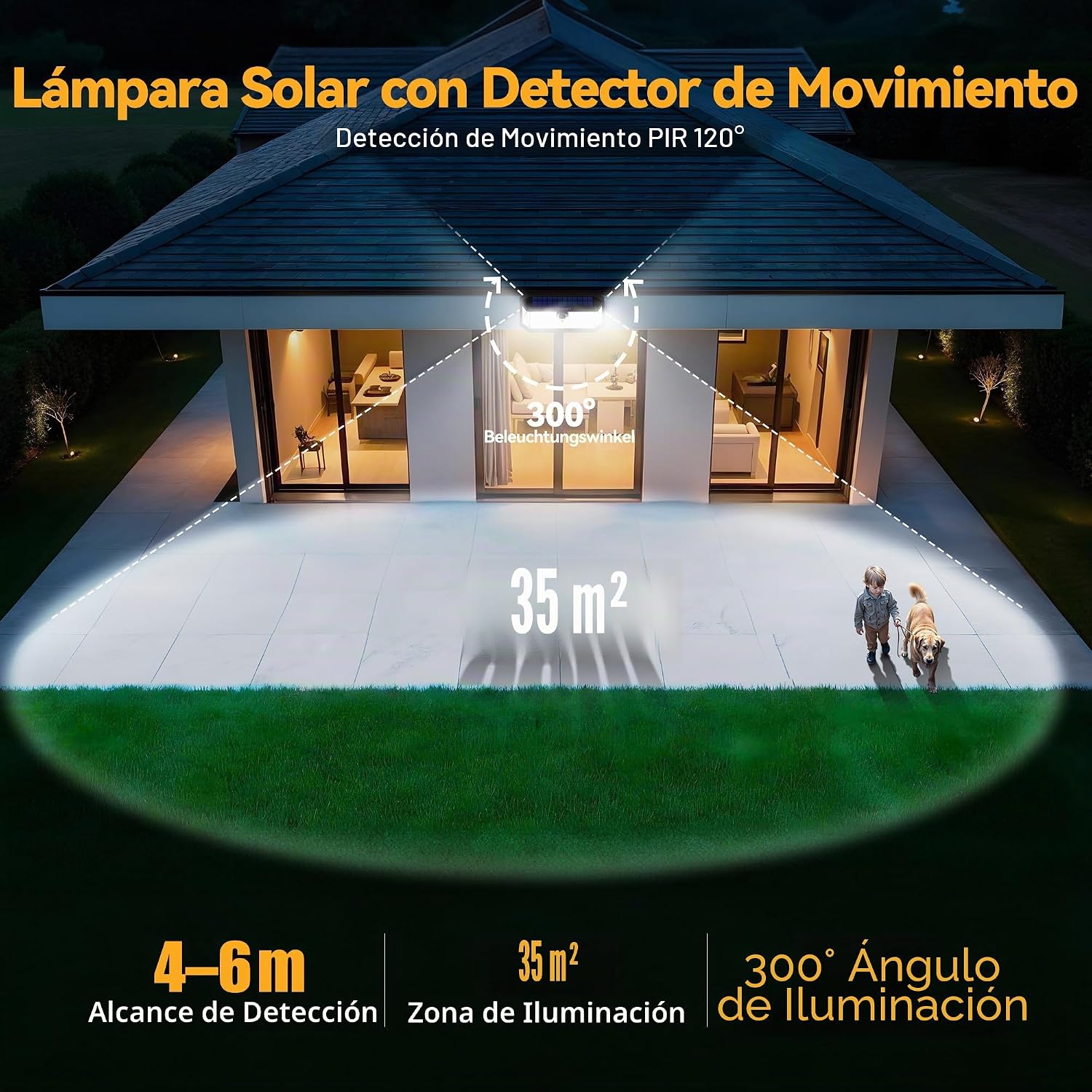 Thumbnail 5 de TECKNET Luz Solar Exterior 4200lm 416 LED