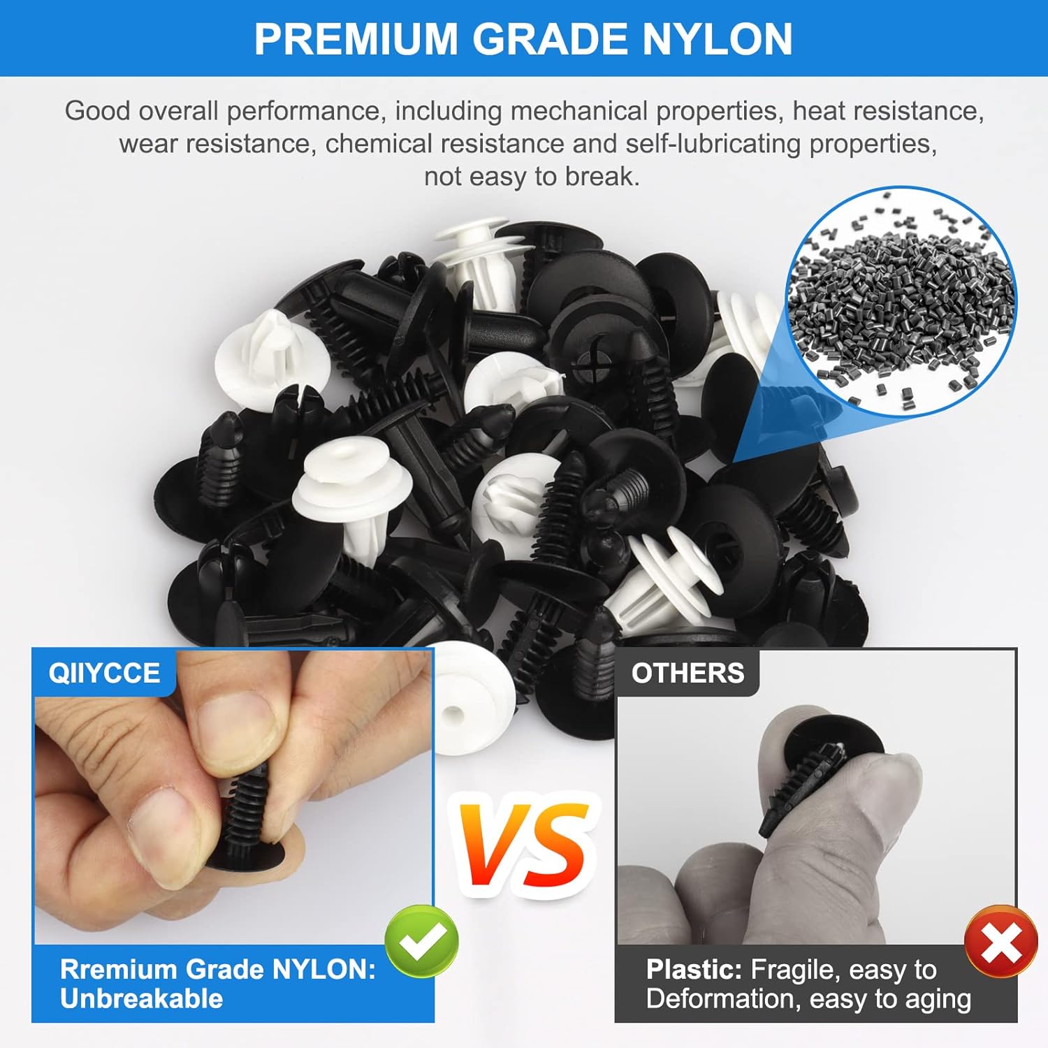 Thumbnail 2 de QIIYCCE 120PCS Car Clips & Plastic Rivets Kit (6 Sizes) for Bumpers, Fenders & Door Trims