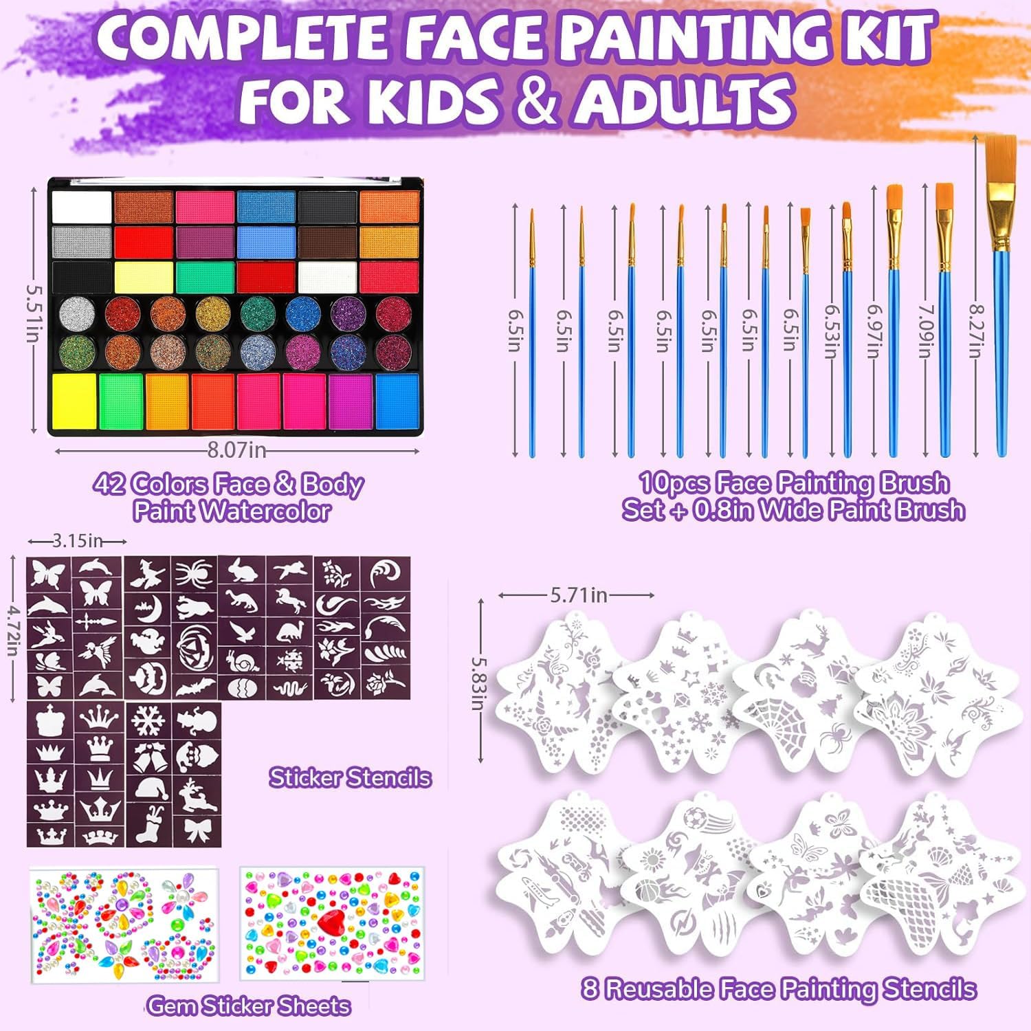 Detalle 2 de Kinderschminke Set 42 Farben Schminkpalette
