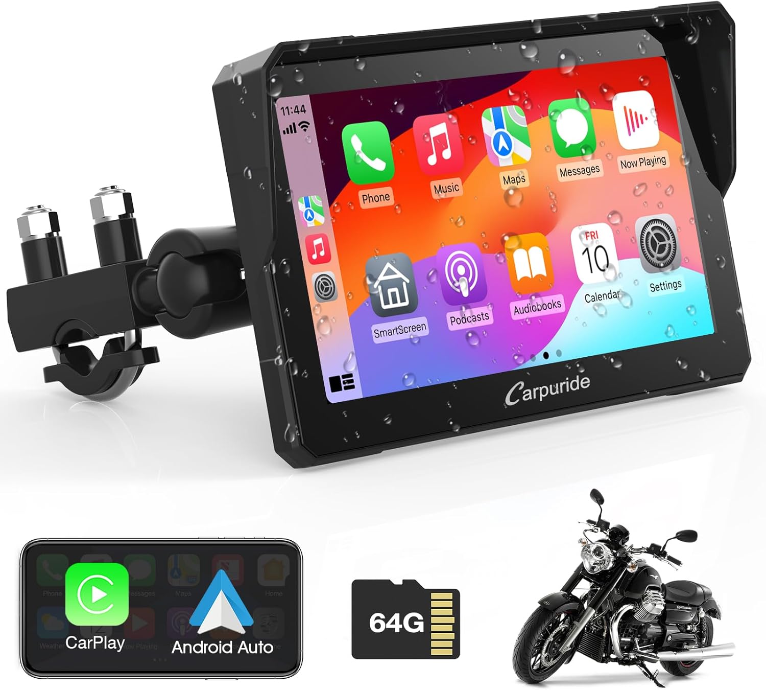 Carpuride W702 7-inch Motorcycle GPS