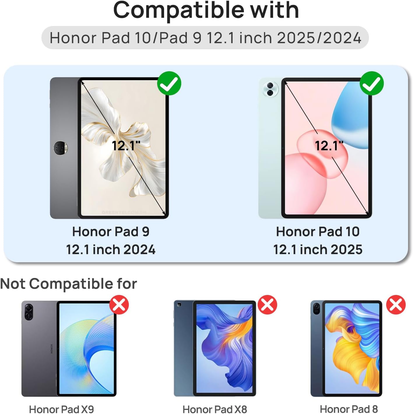 Thumbnail 1 de Gerutek 2-Pack Tempered Glass Screen Protectors for Honor Pad 10 / Honor Pad 9 (12.1-inch, Ultra Clear, Anti-fingerprint)