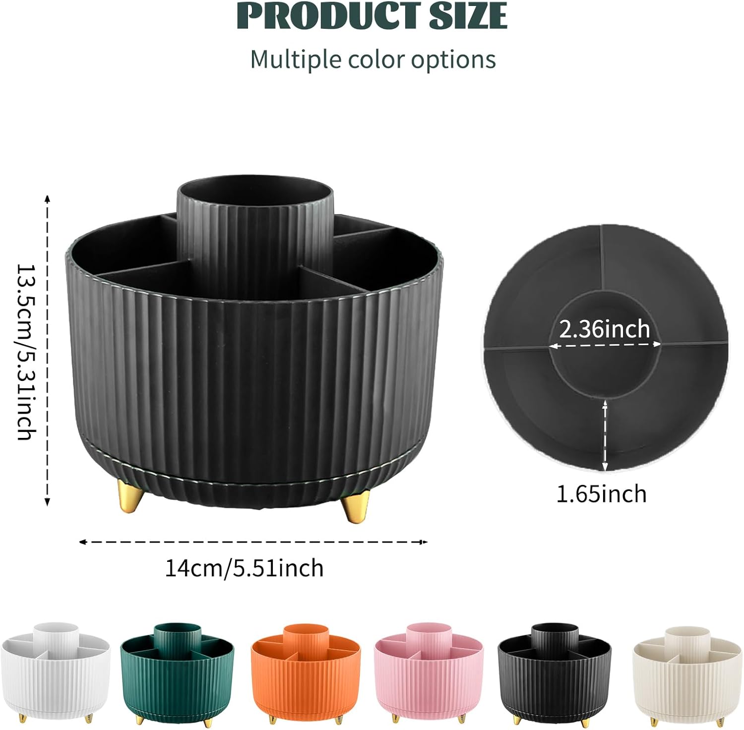 Detalle 2 de 360° Drehbarer Make-up Organizer Schwarz