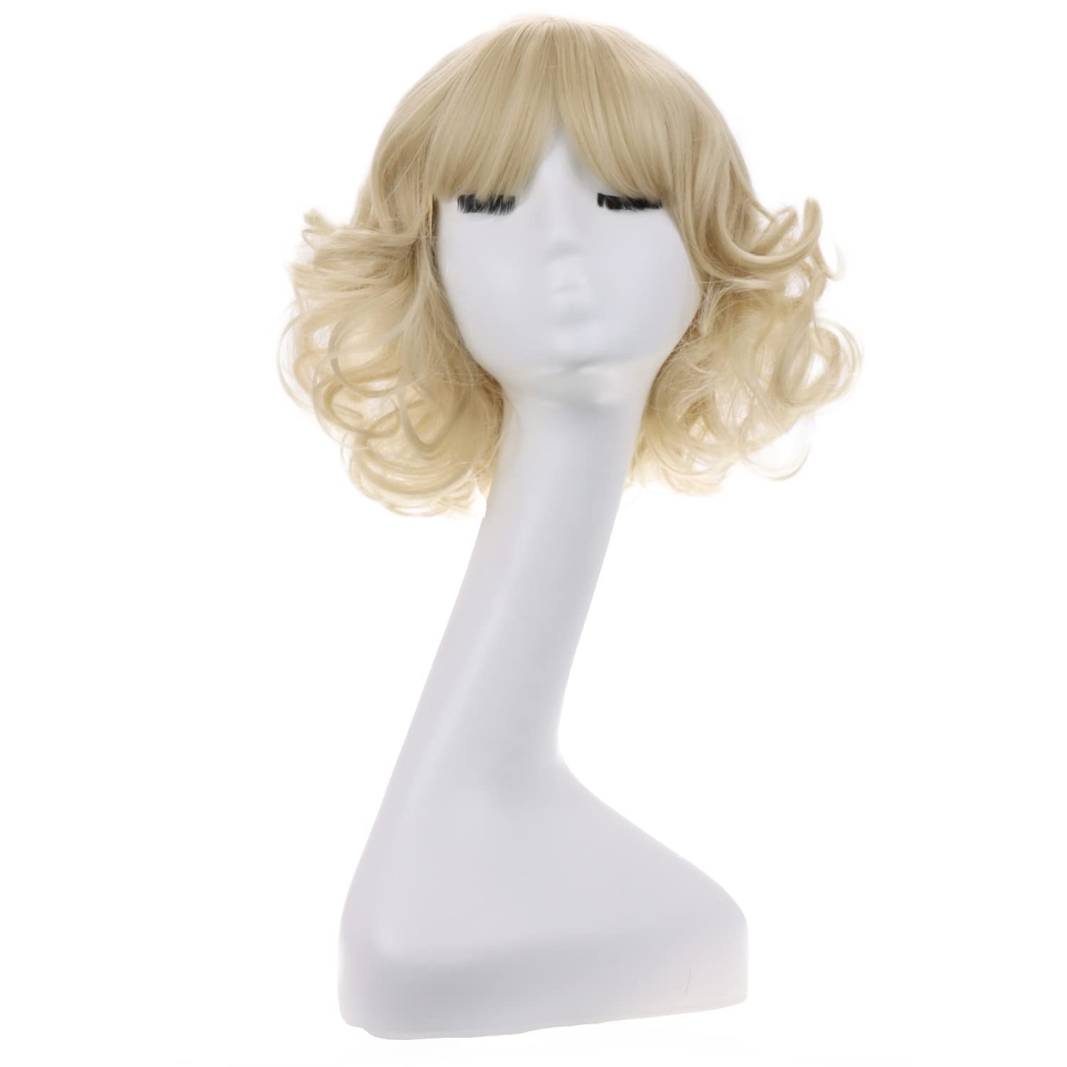 Detalle de MAGQOO KYL001-A4 Light Blonde Wig with Bangs, 12-Inch Curly Style