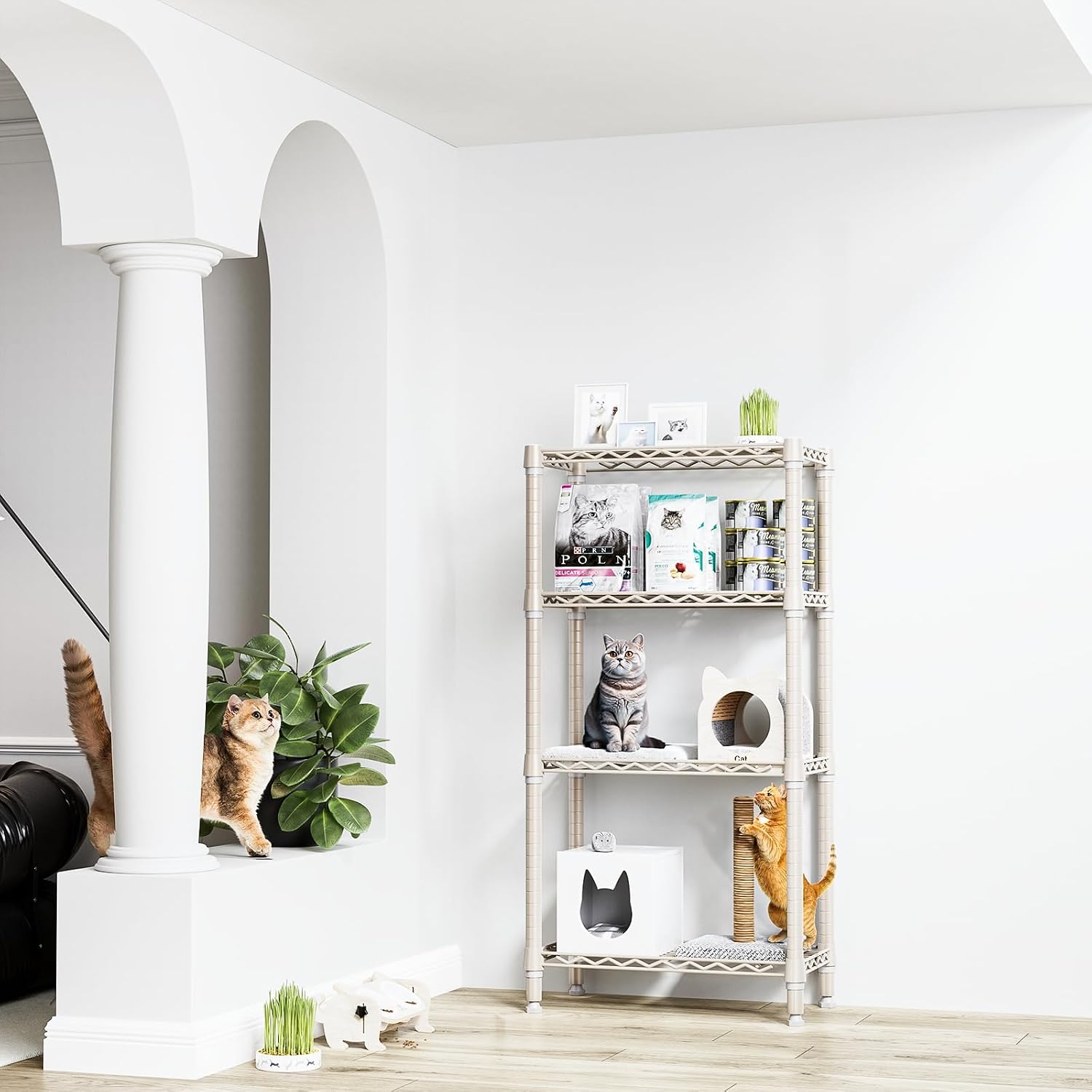 Detalle de M MZG 1000 lbs 4-Shelf Standing Storage Shelves — Heavy Duty Wire Rack