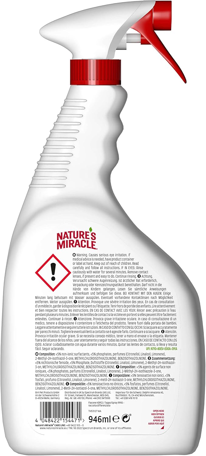 Detalle 2 de Nature's Miracle Urine Remover Perro - Eliminador de Manchas 🐾