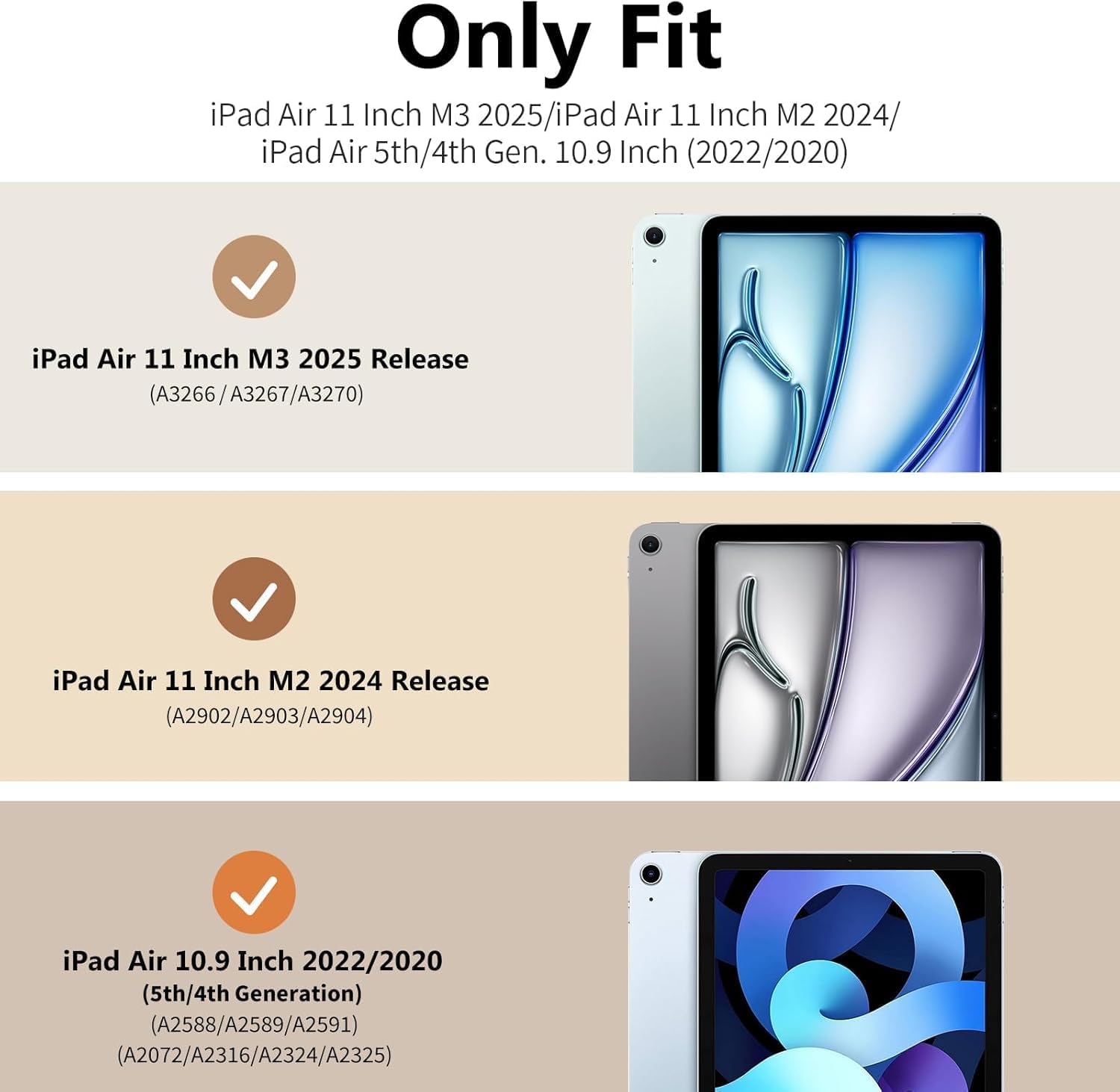 Thumbnail 1 de World biz Rotating Case for iPad Air 11-inch (M2/M3, 2024/25) with Pencil Holder in Rose Gold