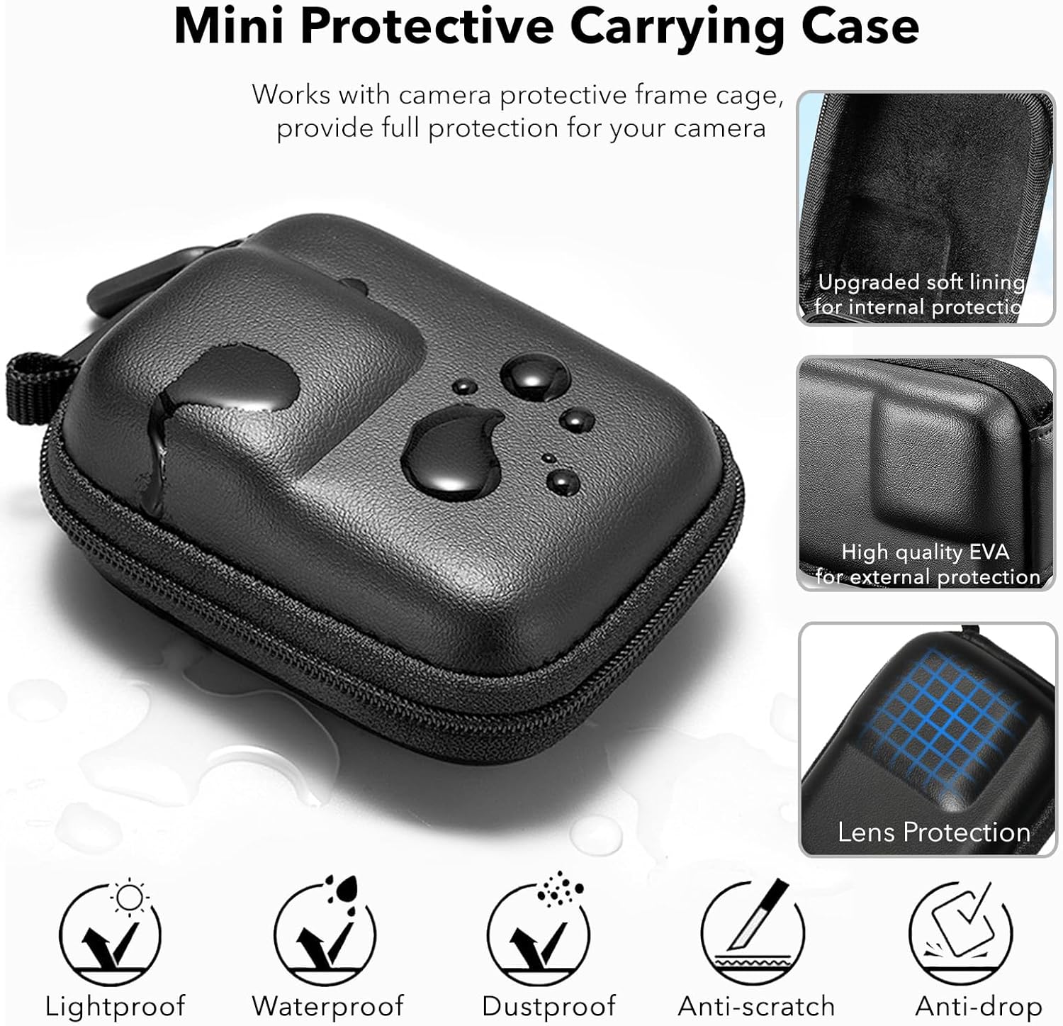 Thumbnail 3 de SYMIK Kleine Tasche für DJI Osmo Action 6 – Schutzset mit Silikon-Objektivdeckel, Displayschutz (HD 9H) und Mini-Tasche