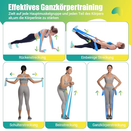 Detalle 2 de GYMERK Fitnessbänder Set 4er, 2M – Widerstandsbänder inklusive Übungsposter
