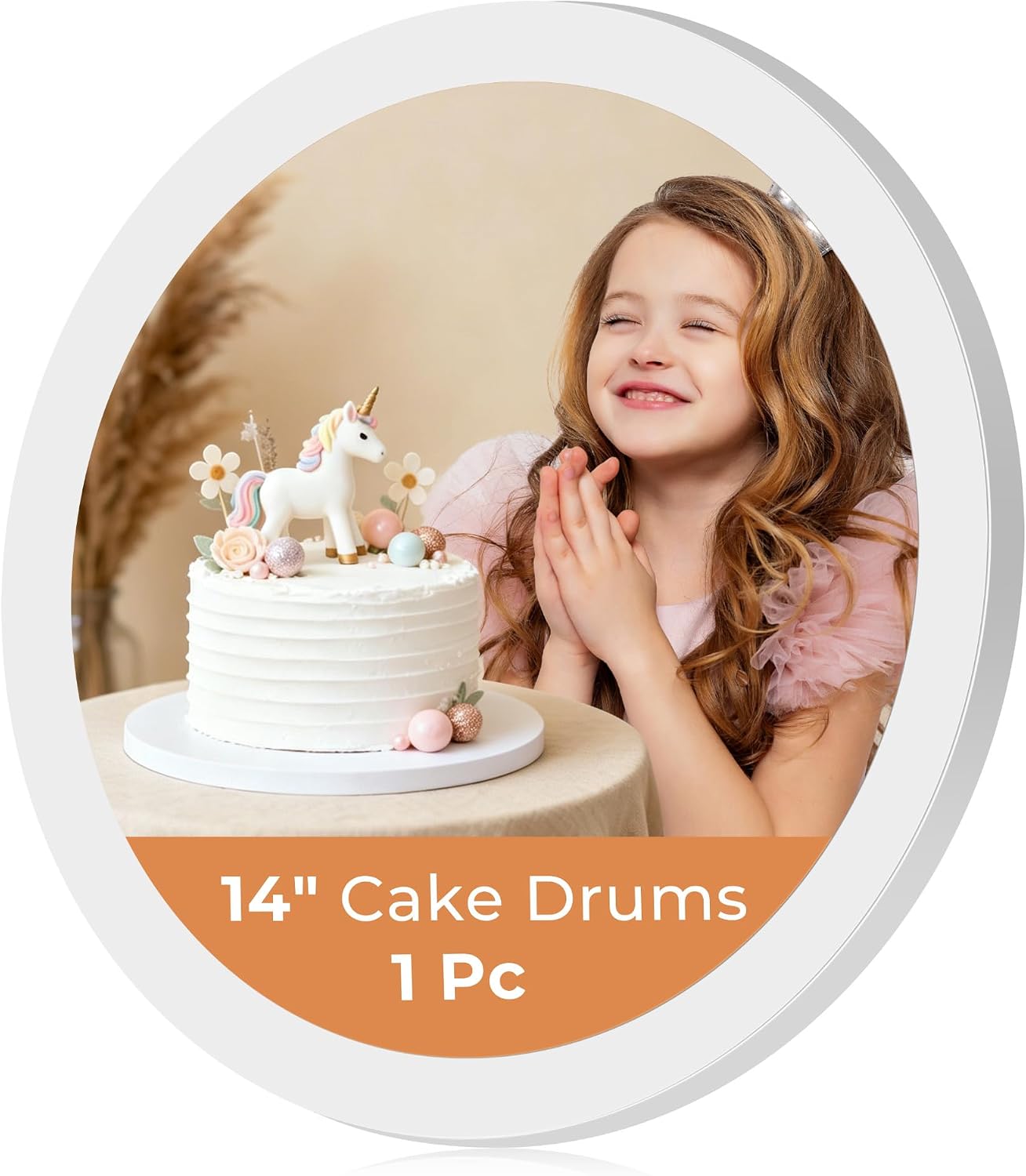 Detalle de Kootek 14-Inch Round Cake Drum, 1/2-Inch Corrugated Cardboard