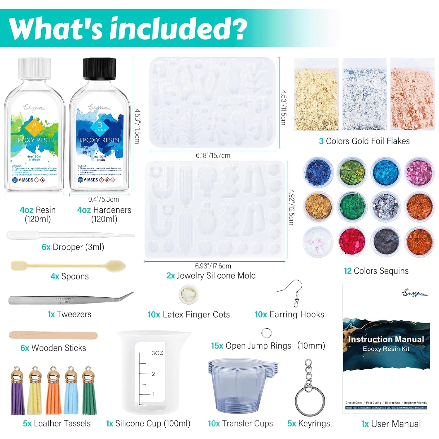 Thumbnail 6 de Crystal Clear Epoxy Resin Kit 8oz (240ml) with Molds – High Gloss, UV Resistant, Beginner Friendly