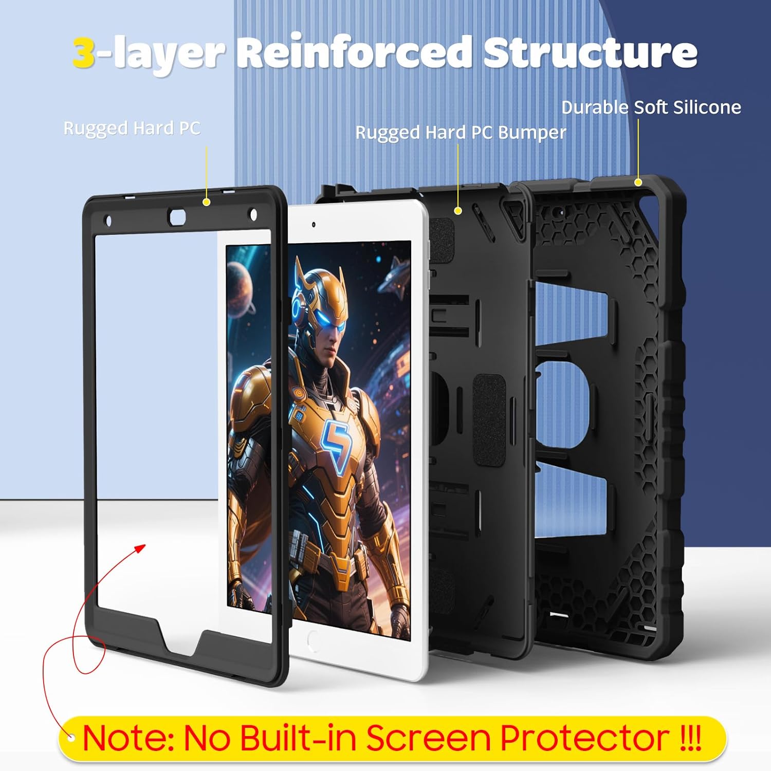 Thumbnail 2 de FINTIE Kids Rugged Case for iPad 9th/8th/7th Gen 10.2-inch (Black) with Built-in Kickstand