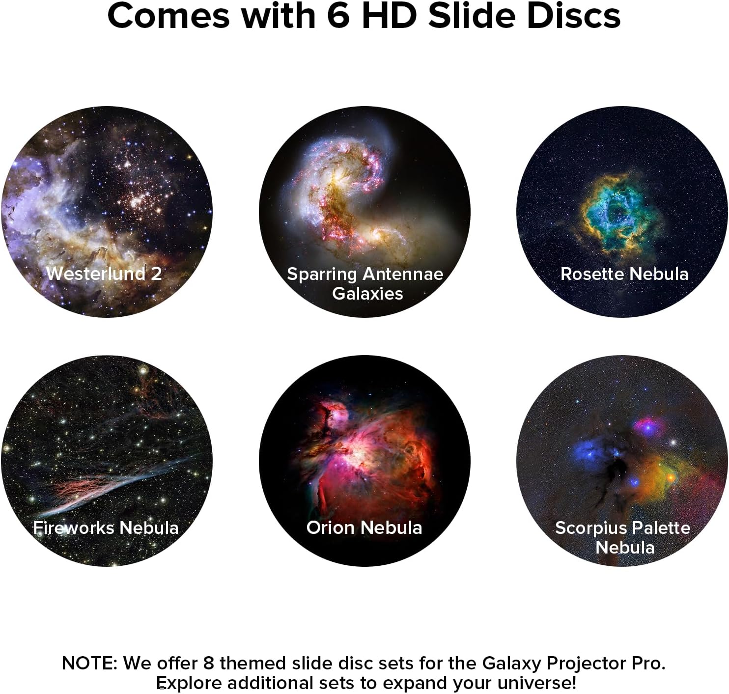 Thumbnail 1 de YUNRAY Galaxy Projector Disc – Ultra HD Projektion Set mit 6 Scheiben (kompatibel mit Galaxy Projector Pro & SKE-TKQ01/BL-DQY02 Pro)