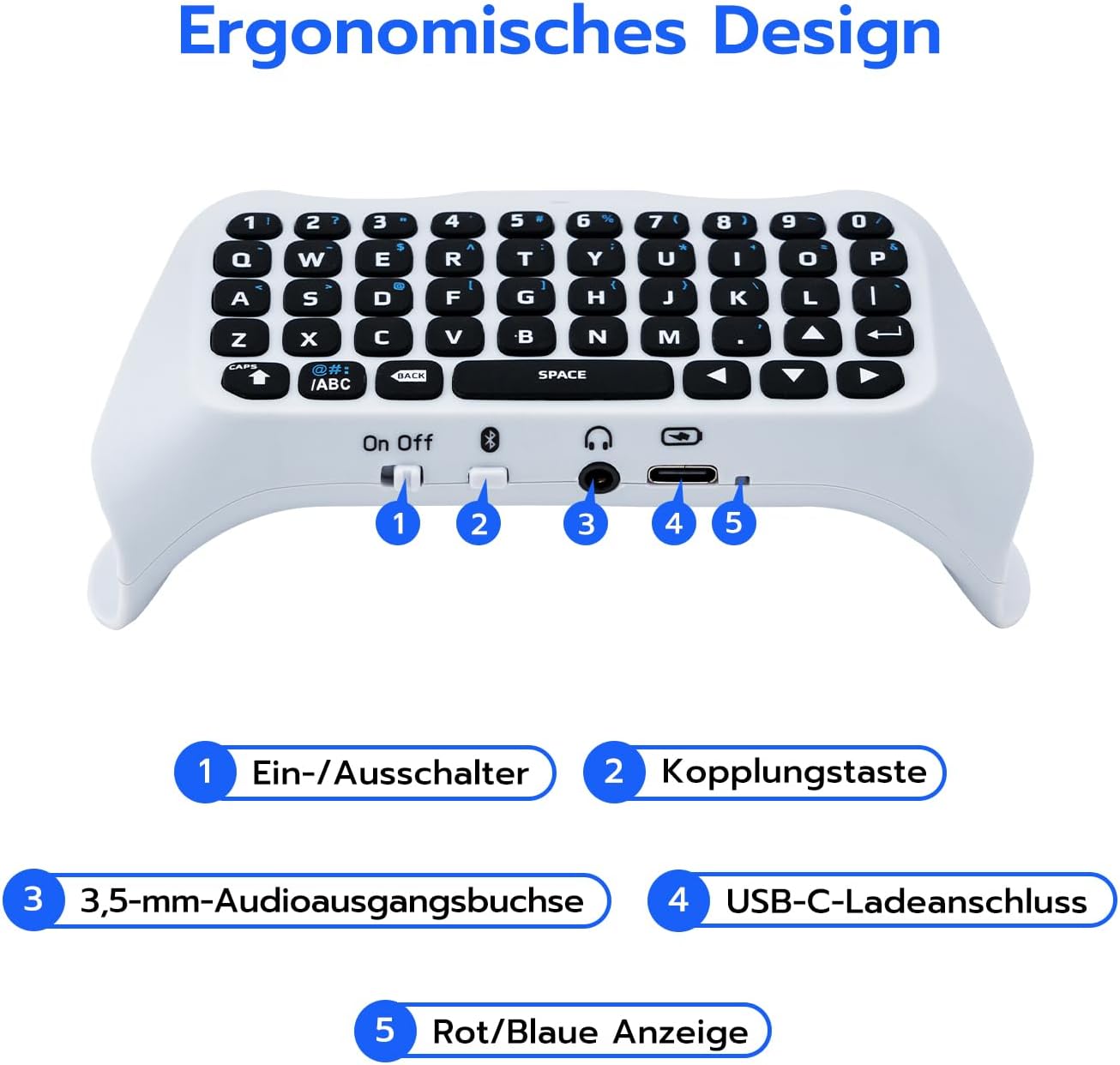 Detalle 1 de Mcbazel Kabellose Tastatur für PS5-Controller