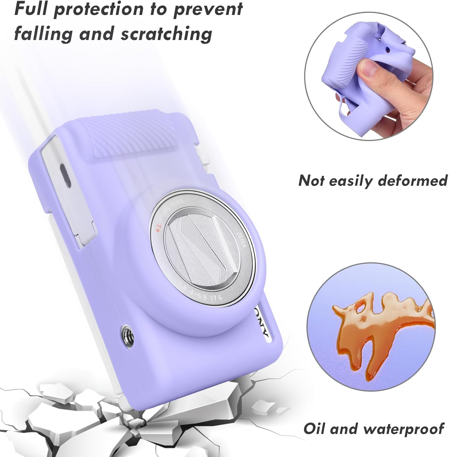 Thumbnail 3 de Rieibi ZV-1F Case: Soft Silicone Protective Case for Sony ZV1F/ZV-1M2/ZV-1 II (Lightweight Purple)