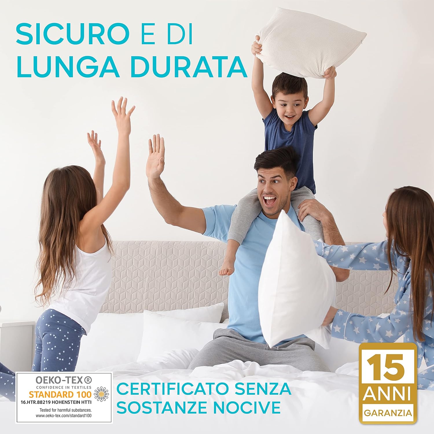 Thumbnail 2 de Twinzen coprimaterasso singolo impermeabile 70x200 cm in cotone traspirante con 4 angoli elasticizzati (certificato OEKO-TEX)