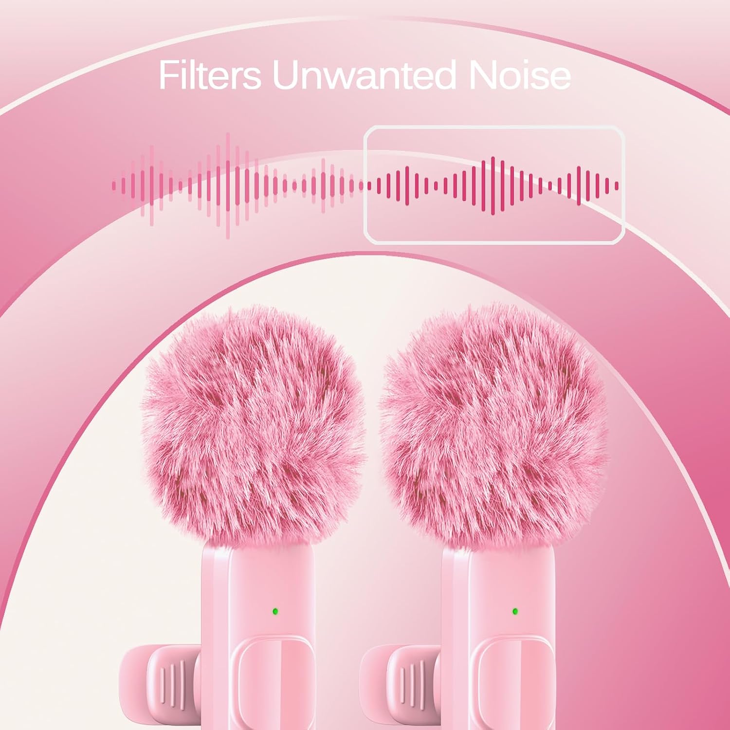 Thumbnail 3 de LIZHUZHONG Wireless Lavalier Lapel Microphone for iPhone, Pink
