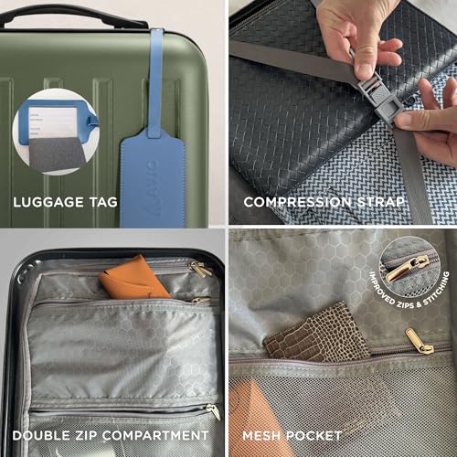 Thumbnail 6 de AVIO 55cm Cabin Suitcase | Lightweight Four-Wheel Spinner Lock - Dark Green
