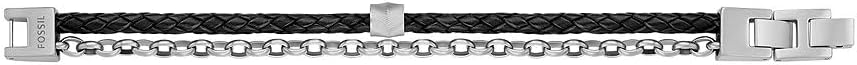 Thumbnail 5 de Fossil bracciale da uomo in pelle o acciaio inox con chiusura magnetica, a libro o a fibbia – stile casual