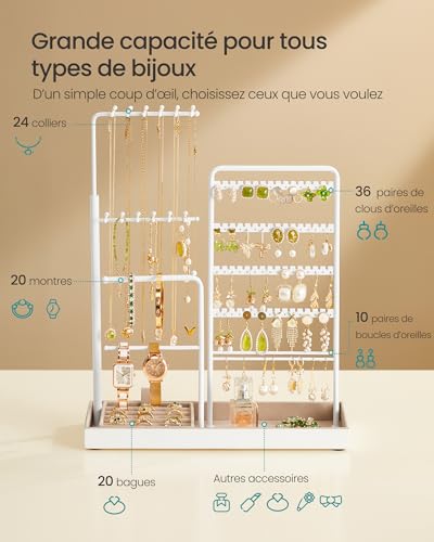 Thumbnail 5 de SONGMICS JJS026W01, présentoir à bijoux en métal avec hauteur réglable