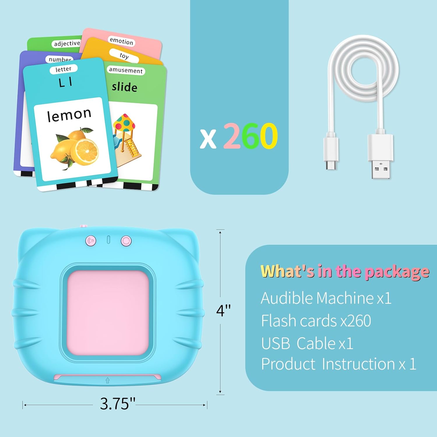 Thumbnail 3 de Eaever 520 Talking Flash Cards for Toddlers