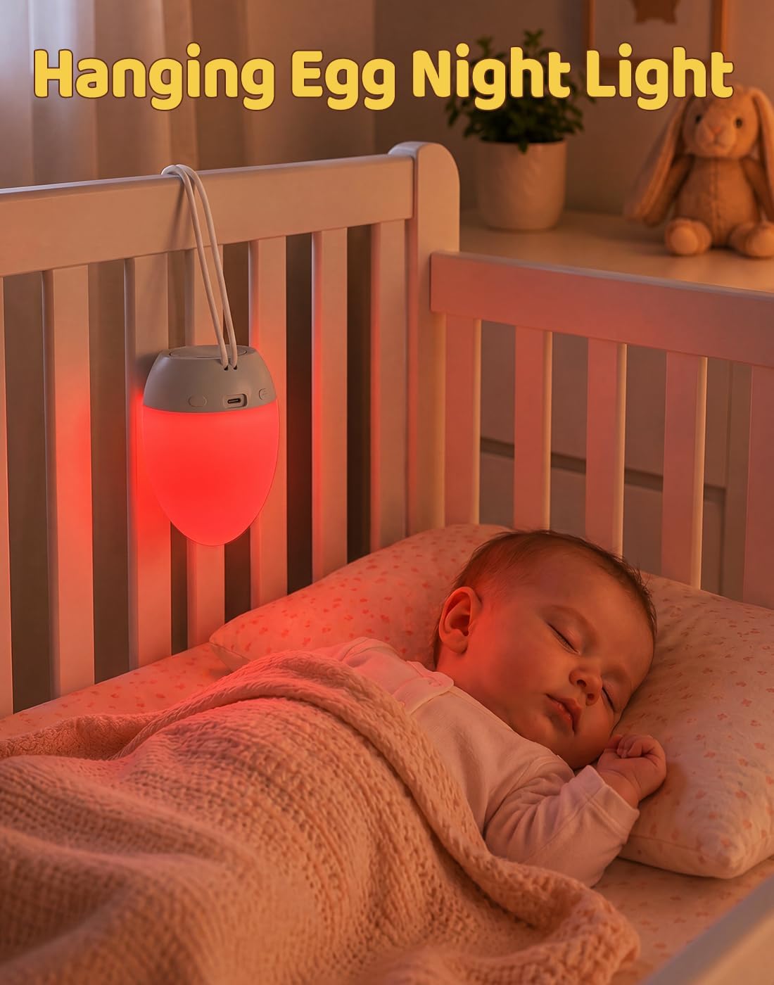 Thumbnail 2 de Egg Light Baby Night Light: 2600mAh Rechargeable Bedside Lamp with 3 Colour Temperatures and 12 RGB Colours