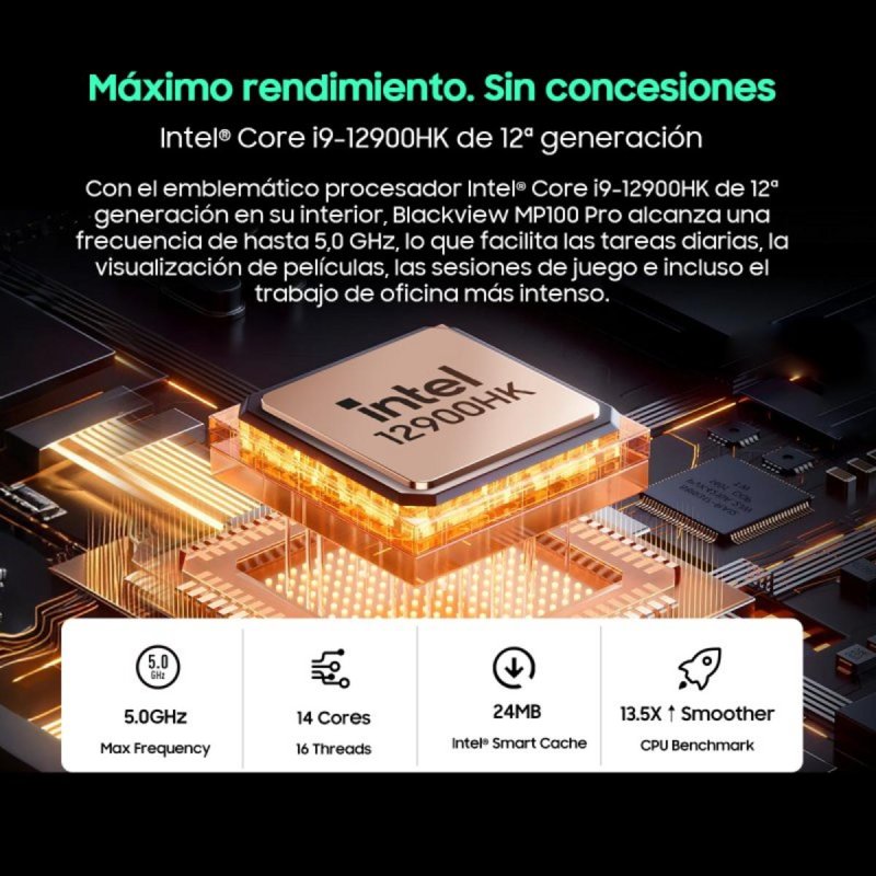 Detalle de Blackview MP100 Pro con Intel Core i5-12450H, 16 GB RAM y 512 GB SSD | compacta potencia para profesionales